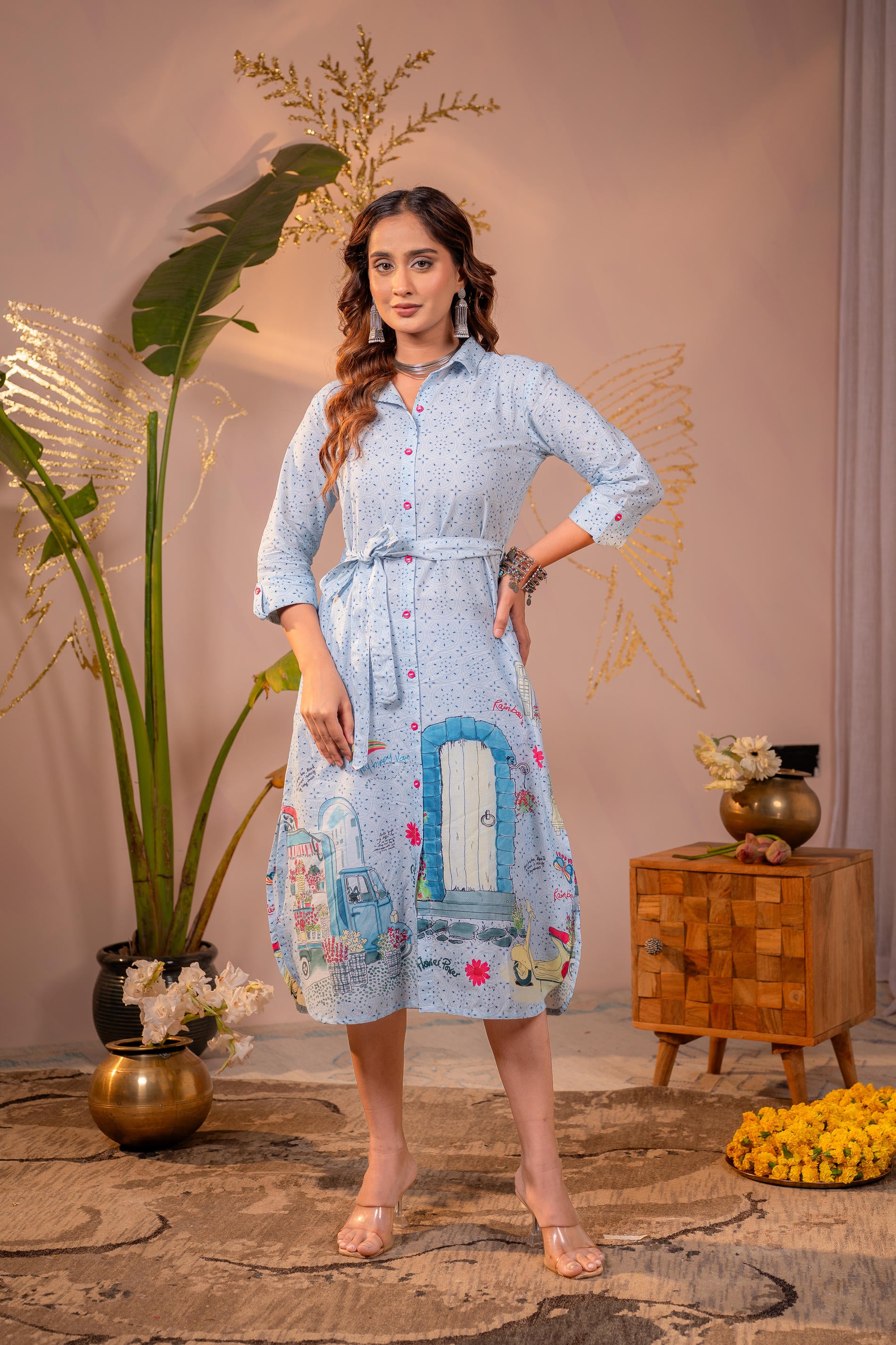 Skyline Story Shirt Dress