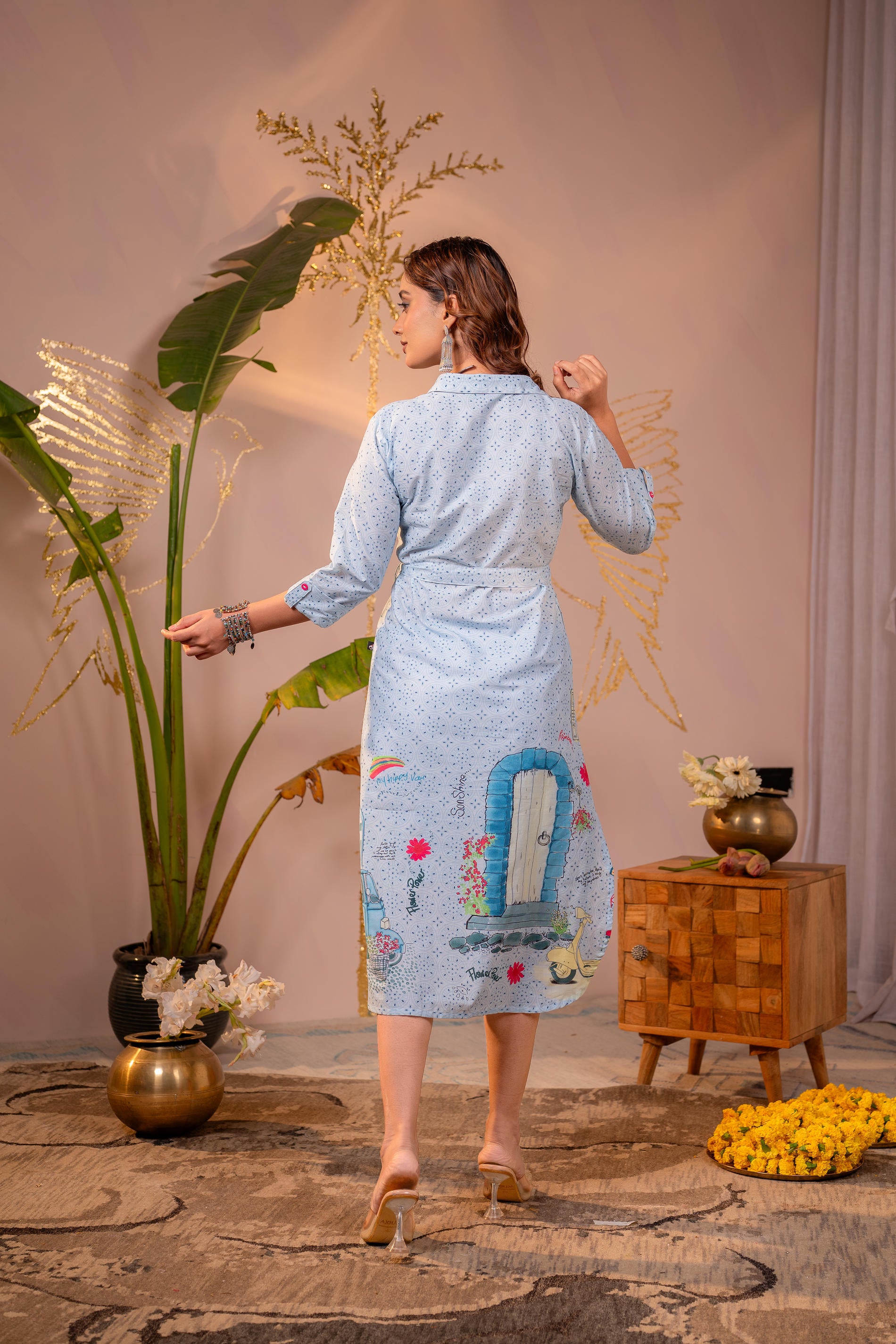 Skyline Story Shirt Dress