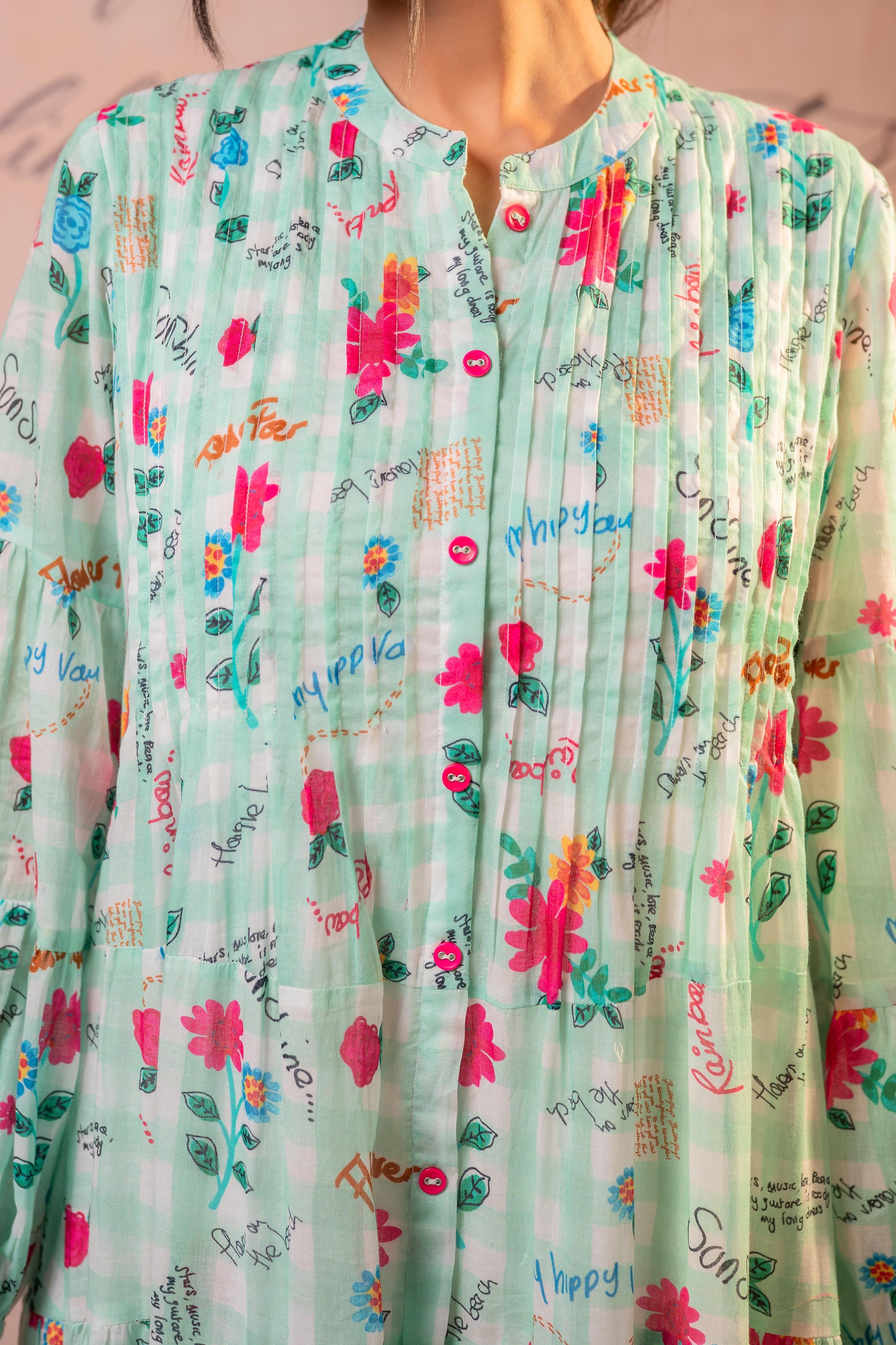 Mint Blossom Tiered Maxi Dress