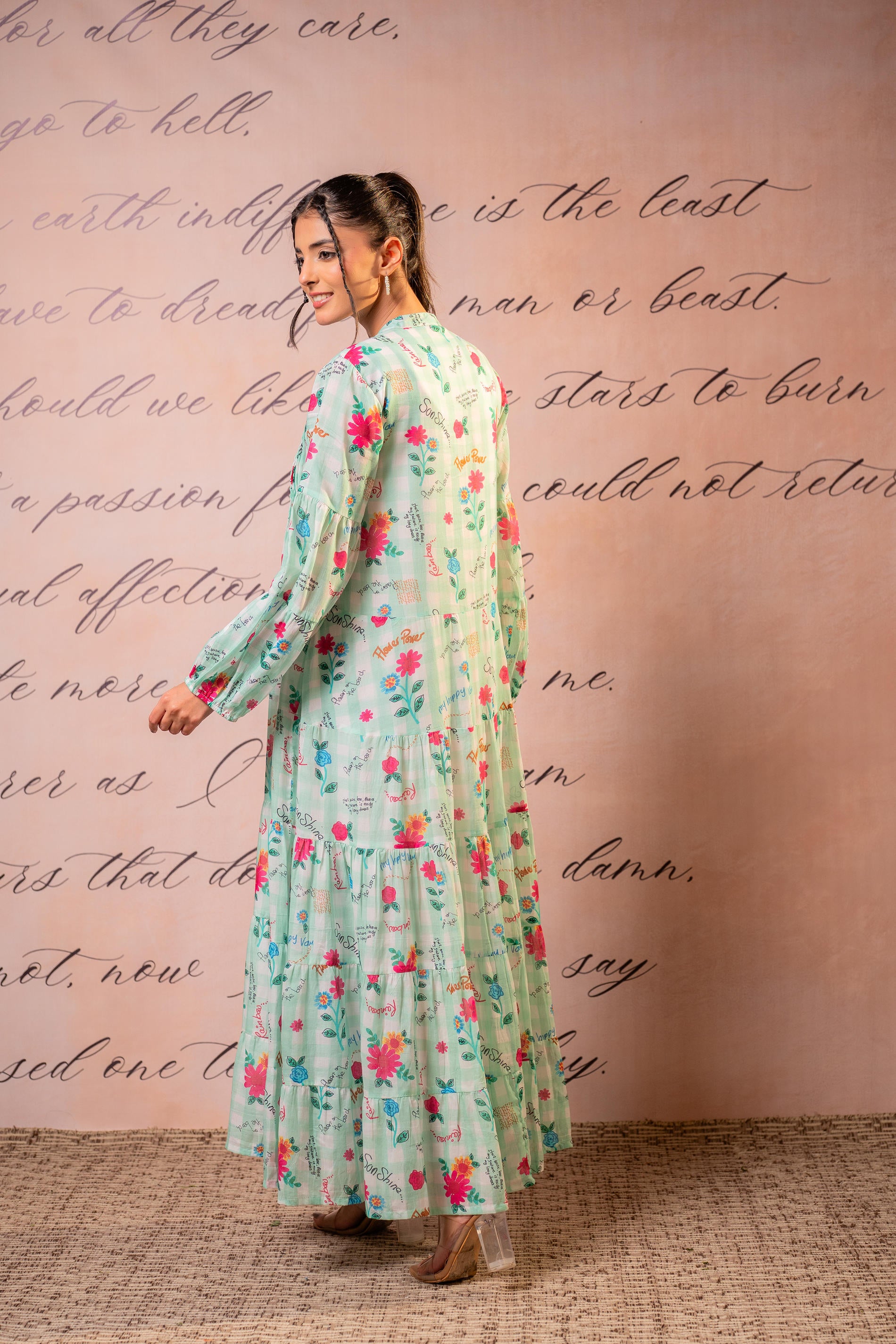 Mint Blossom Tiered Maxi Dress