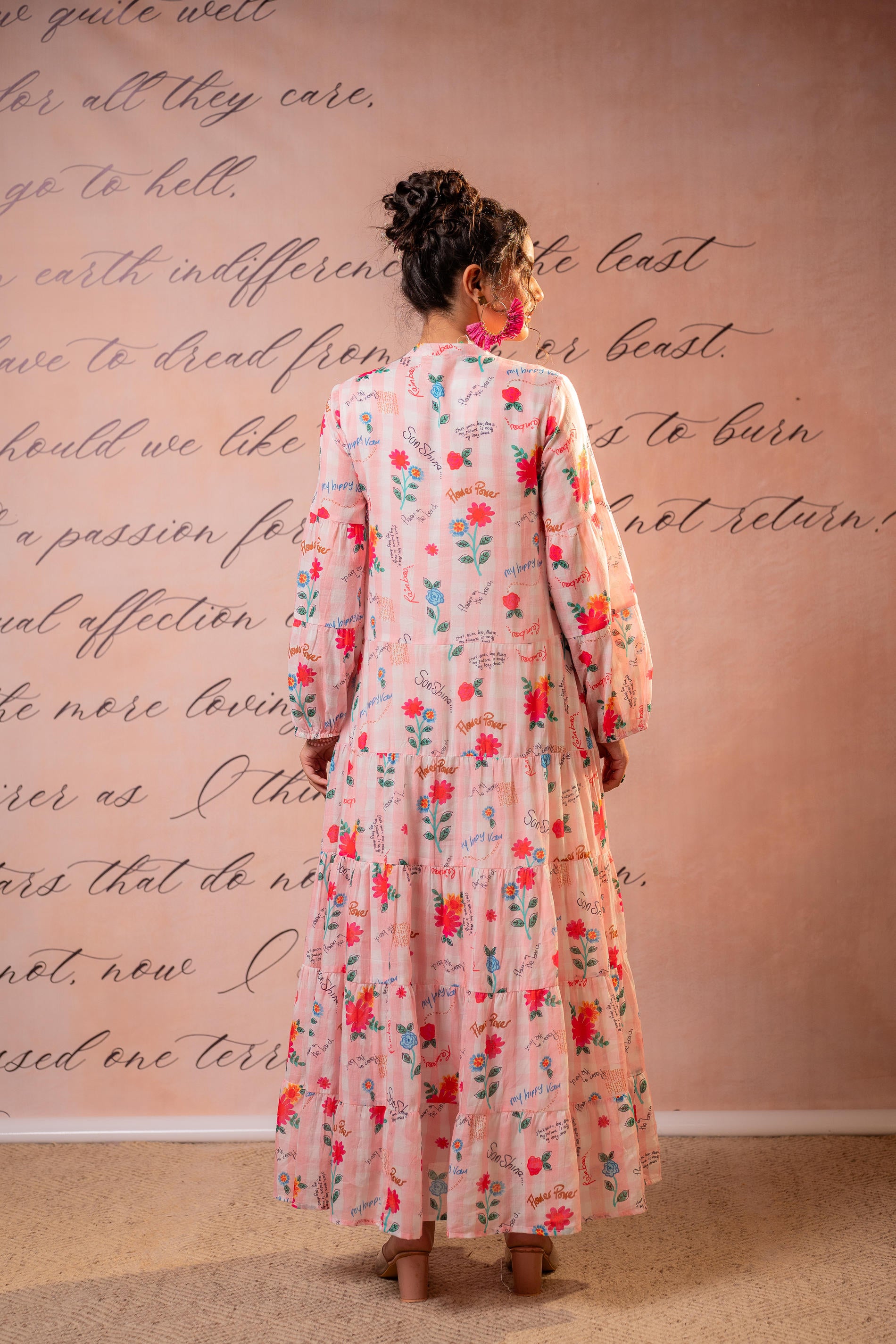 Pink Blossom Tiered Maxi Dress