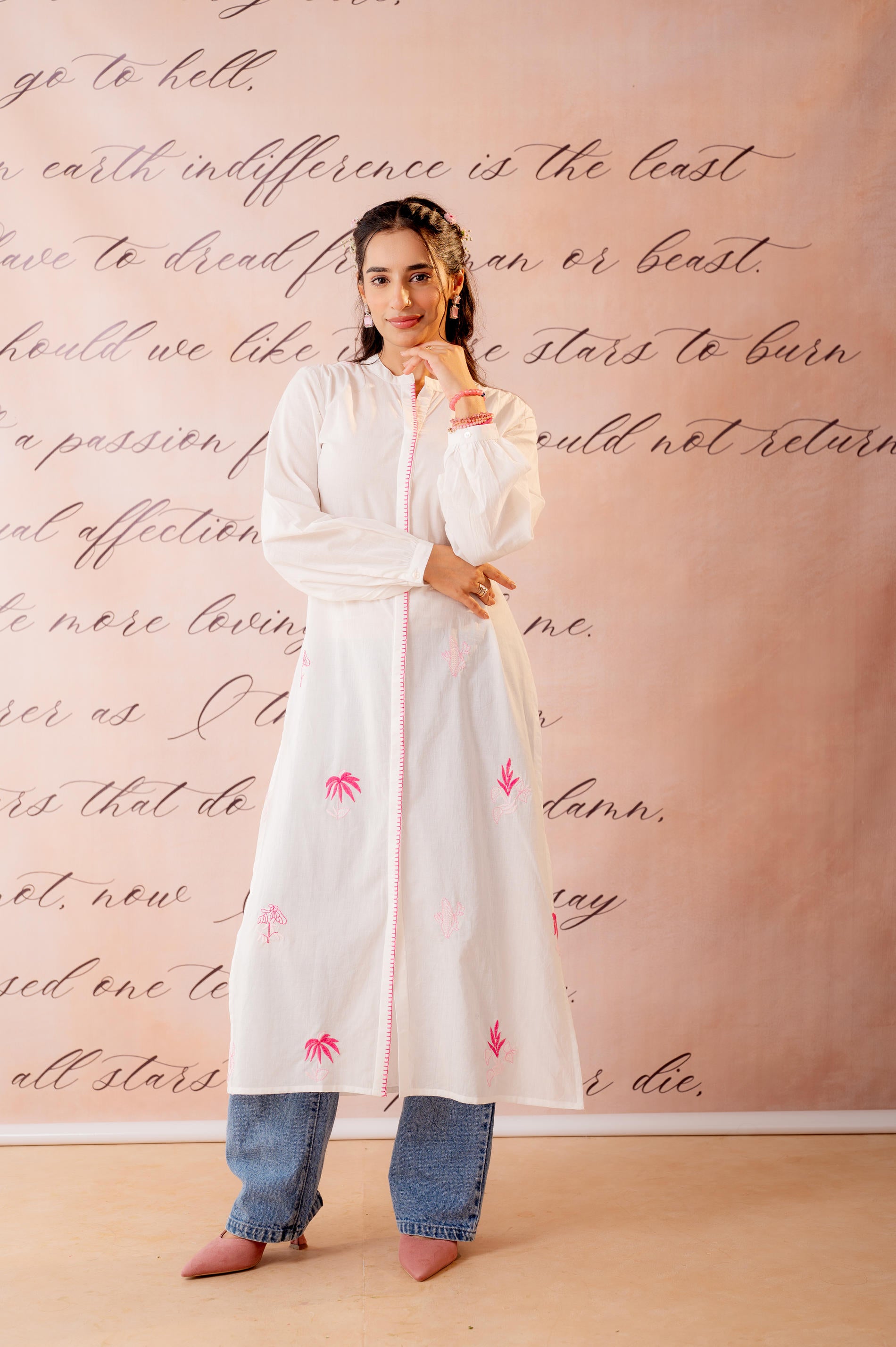 Gulnaar Embroidered A-Line Kurta
