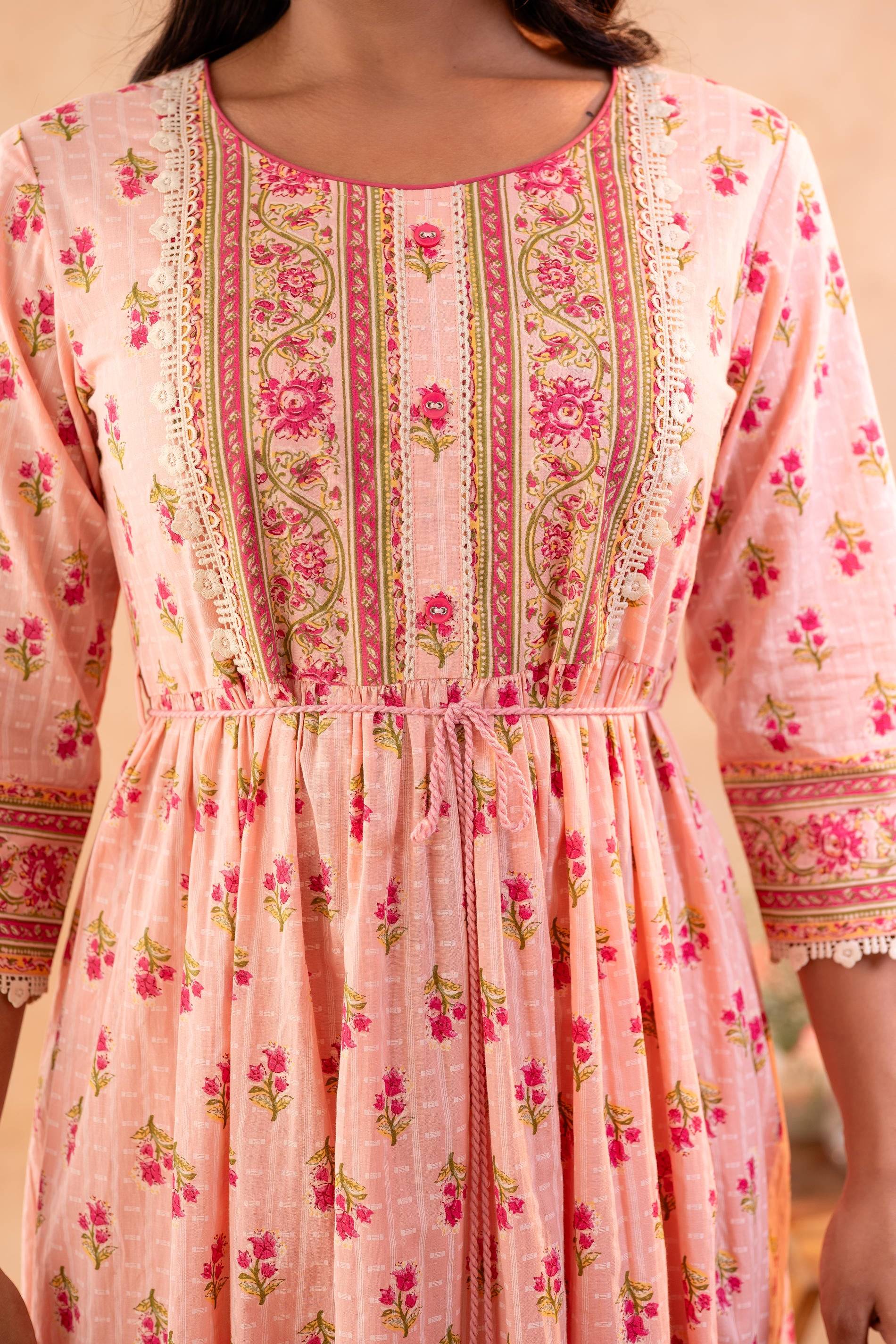 Pink Gulbagh Heritage Anarkali dress