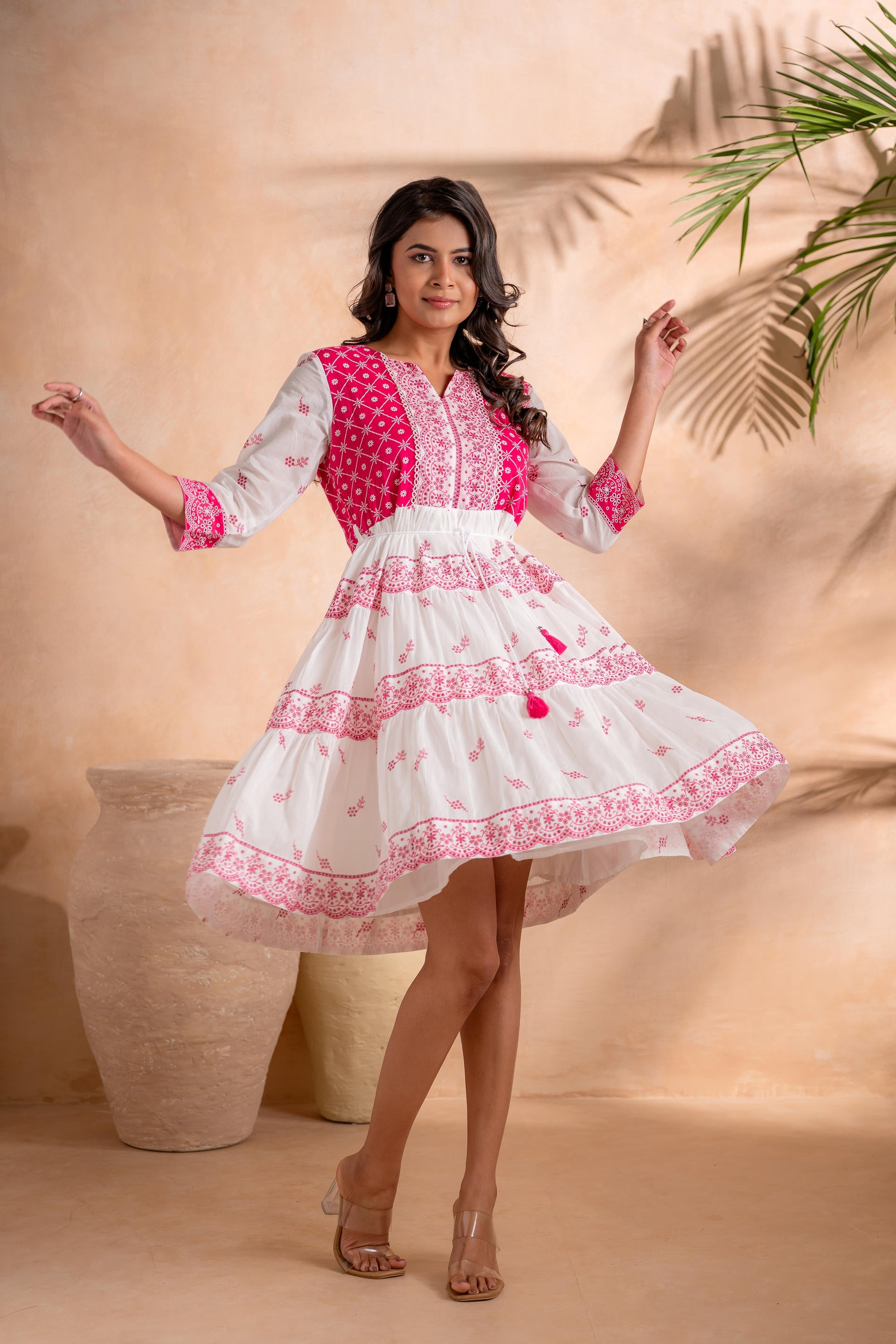Fuchsia Heritage Tier Dress