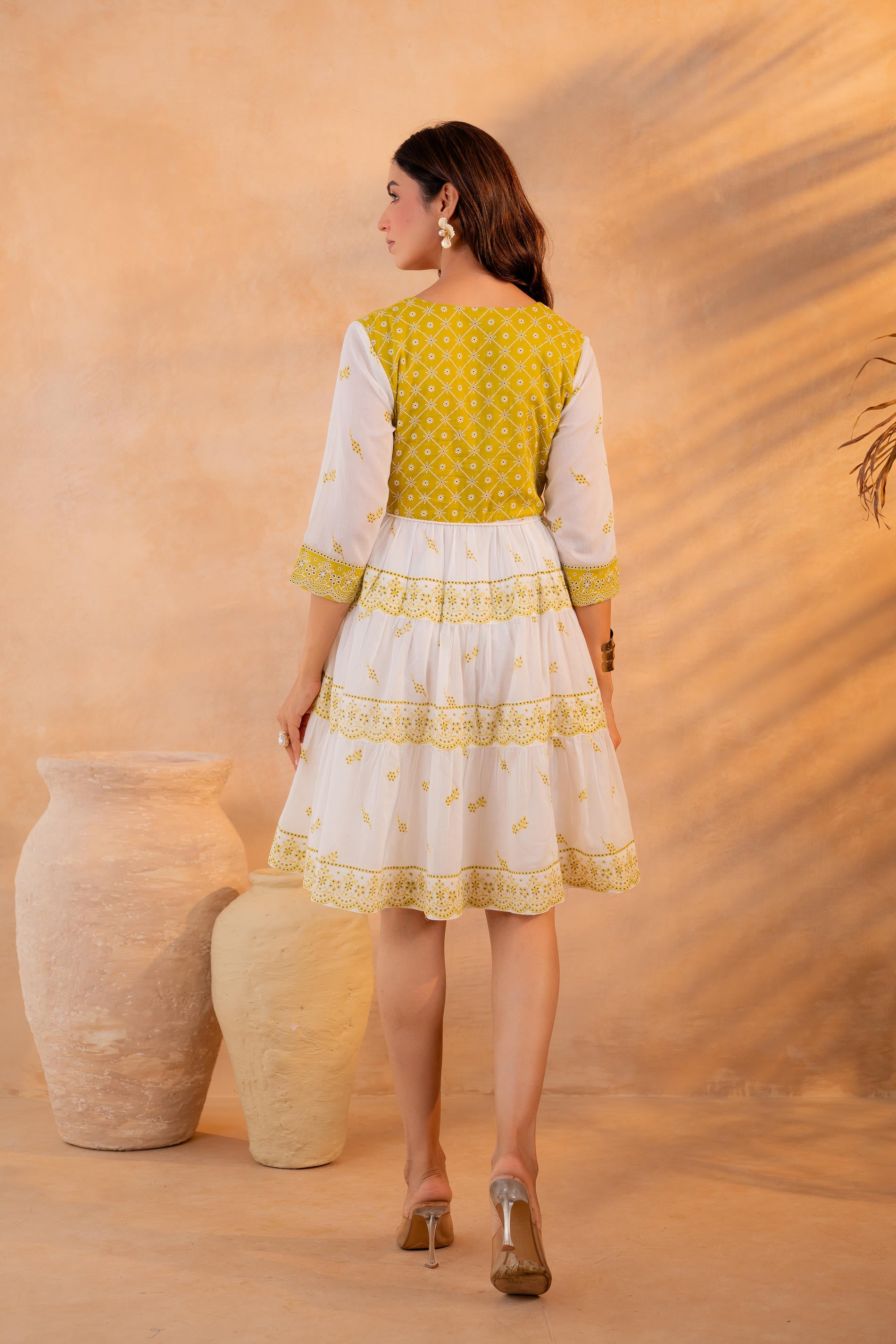 Lime Heritage Tier Dress