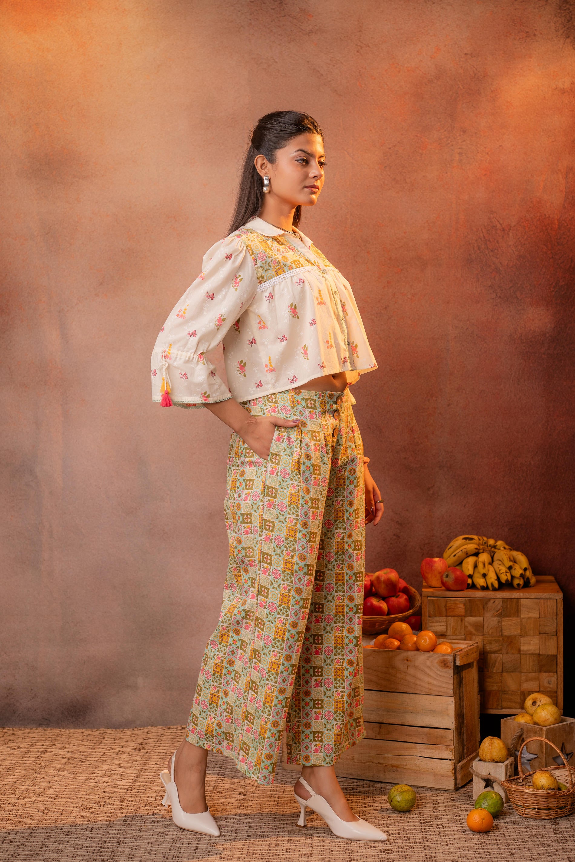 Ivory Folk Mosaic Co-Ord Set