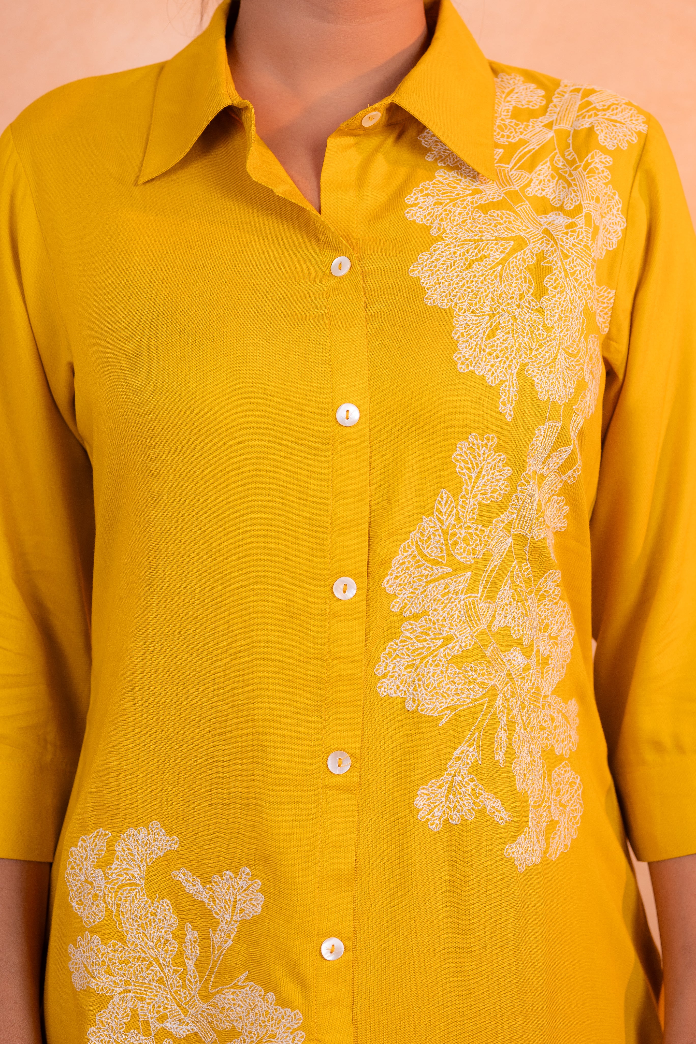 Mustard Bloom Printed Kurta Set