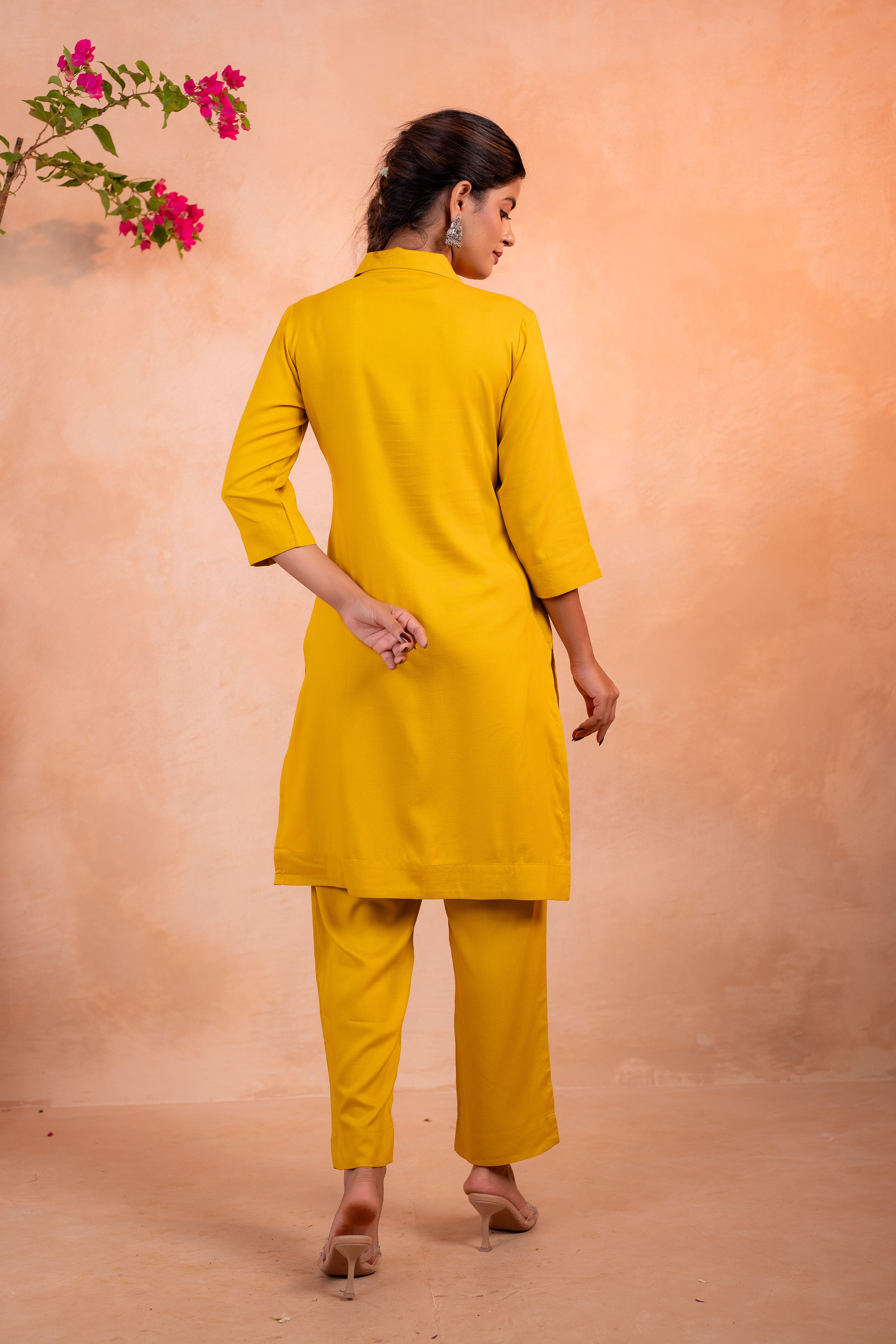Mustard Bloom Printed Kurta Set