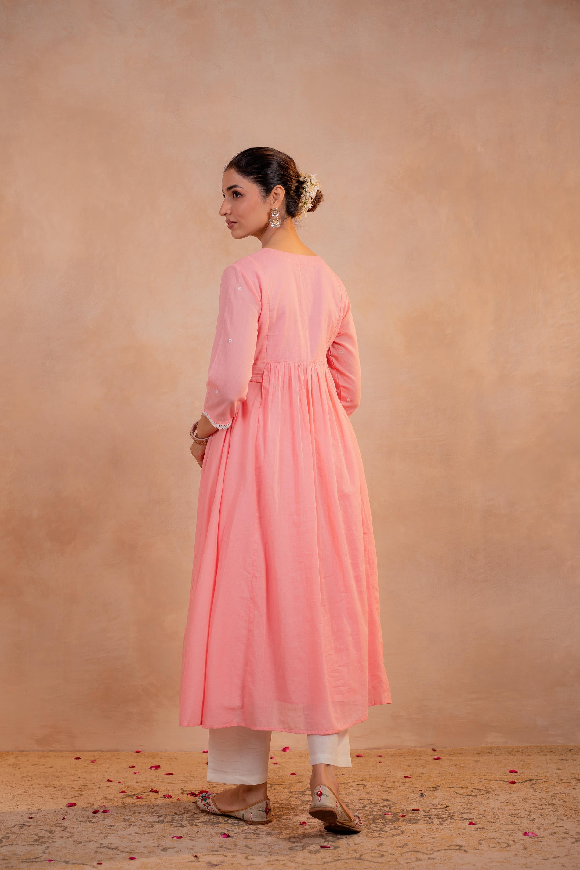 Blush Peach Noor Flared Kurta