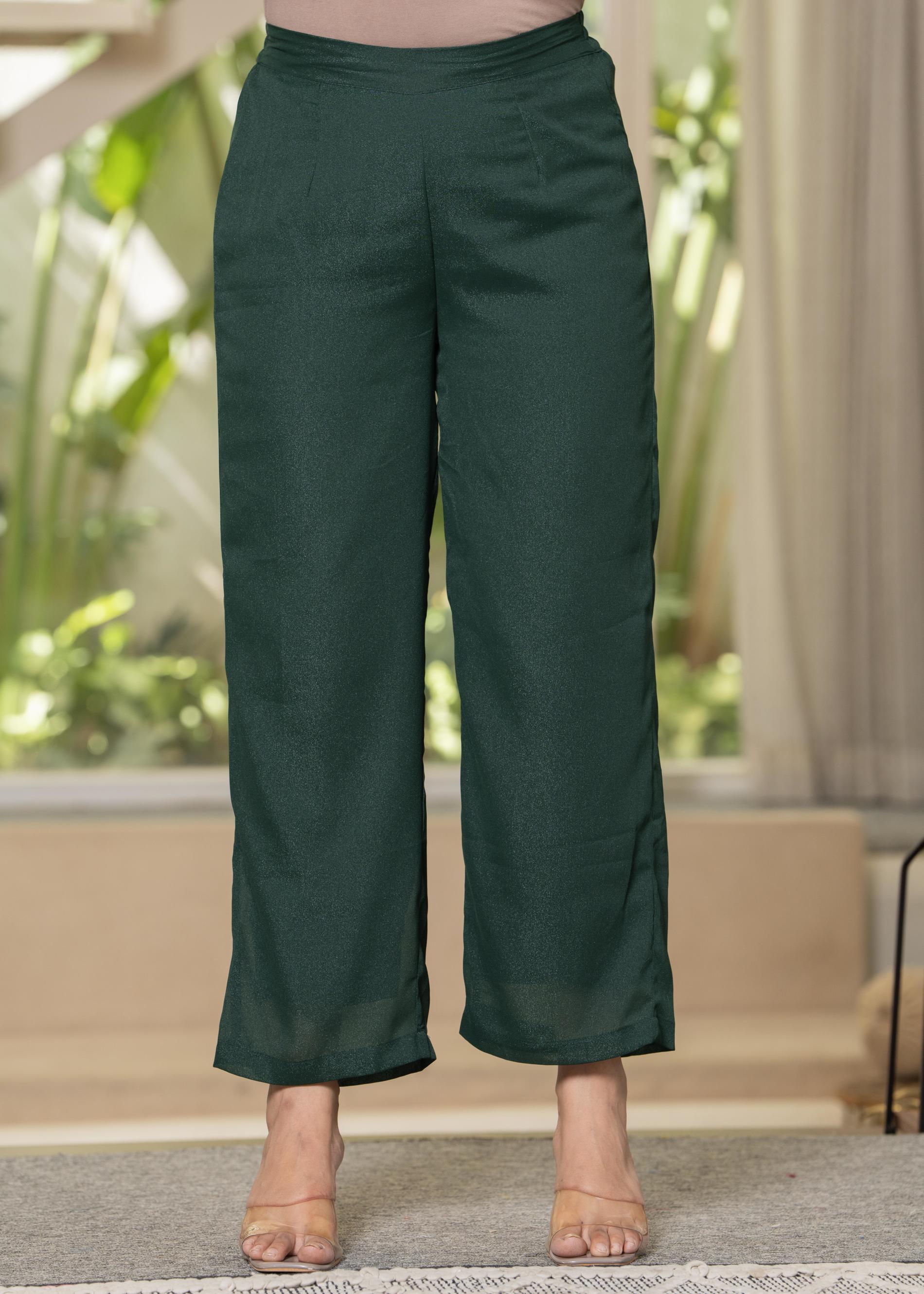 Jade Green Solid Man Made Fiber Kurta Pant Dupatta Set with Beads and Sequence Work