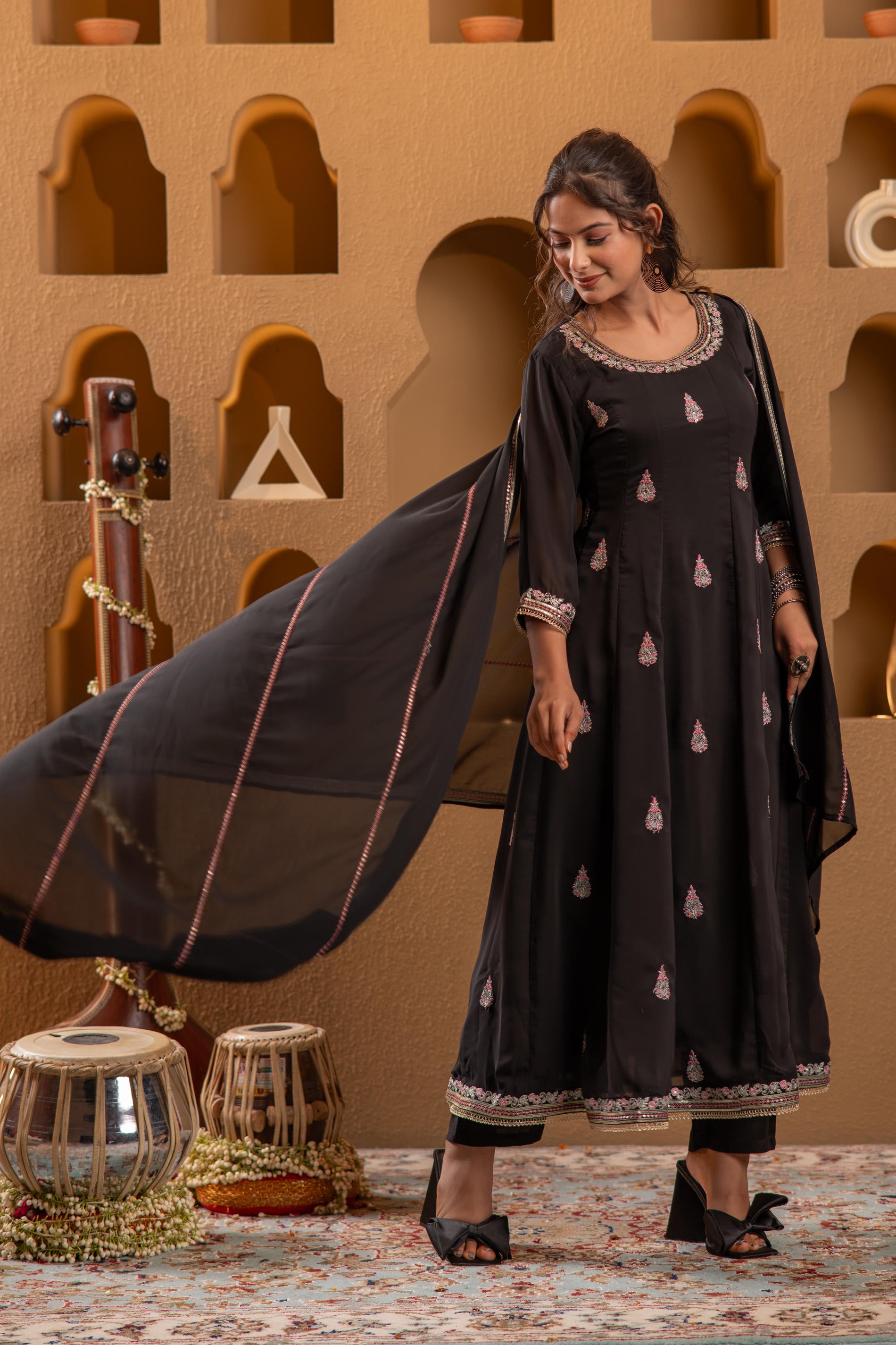 Midnight Muse Kurta Pant And Dupatta Set