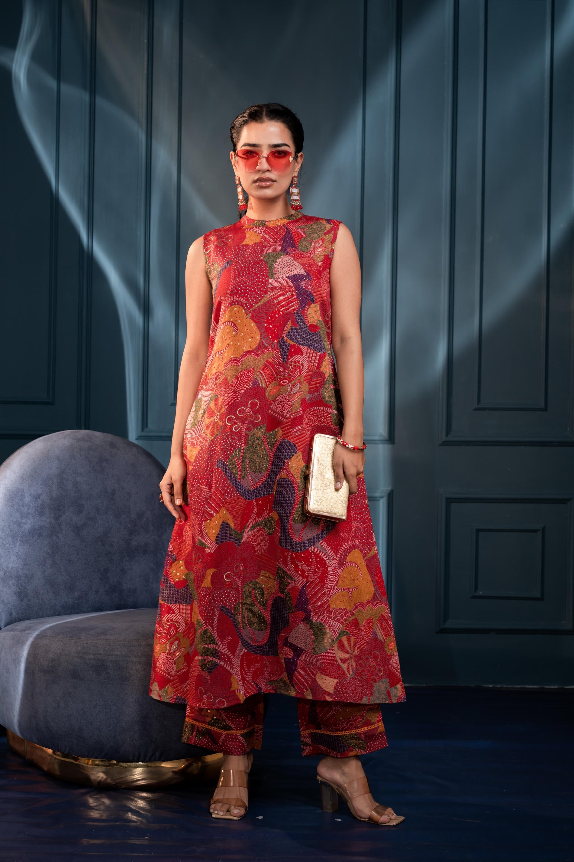 Women's Multicolor Floral Cotton Co-ord Set with Kurta & Pants