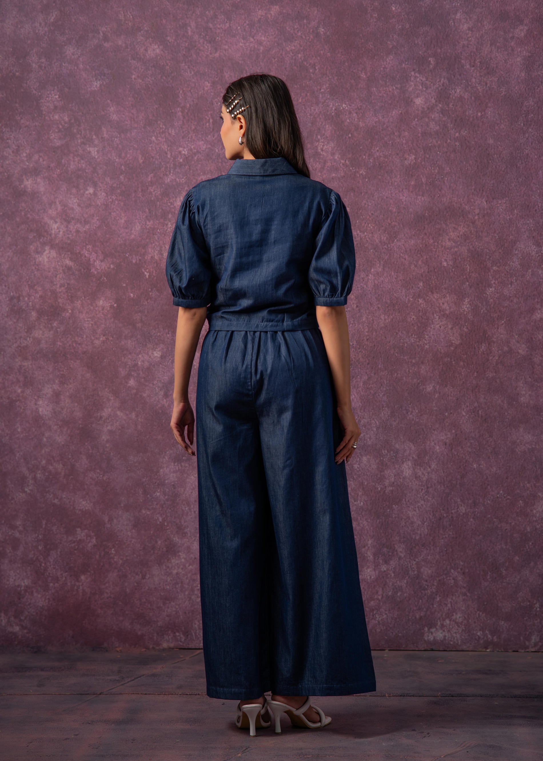 Embroidered Shirt & Straight Pants Co-ord Set