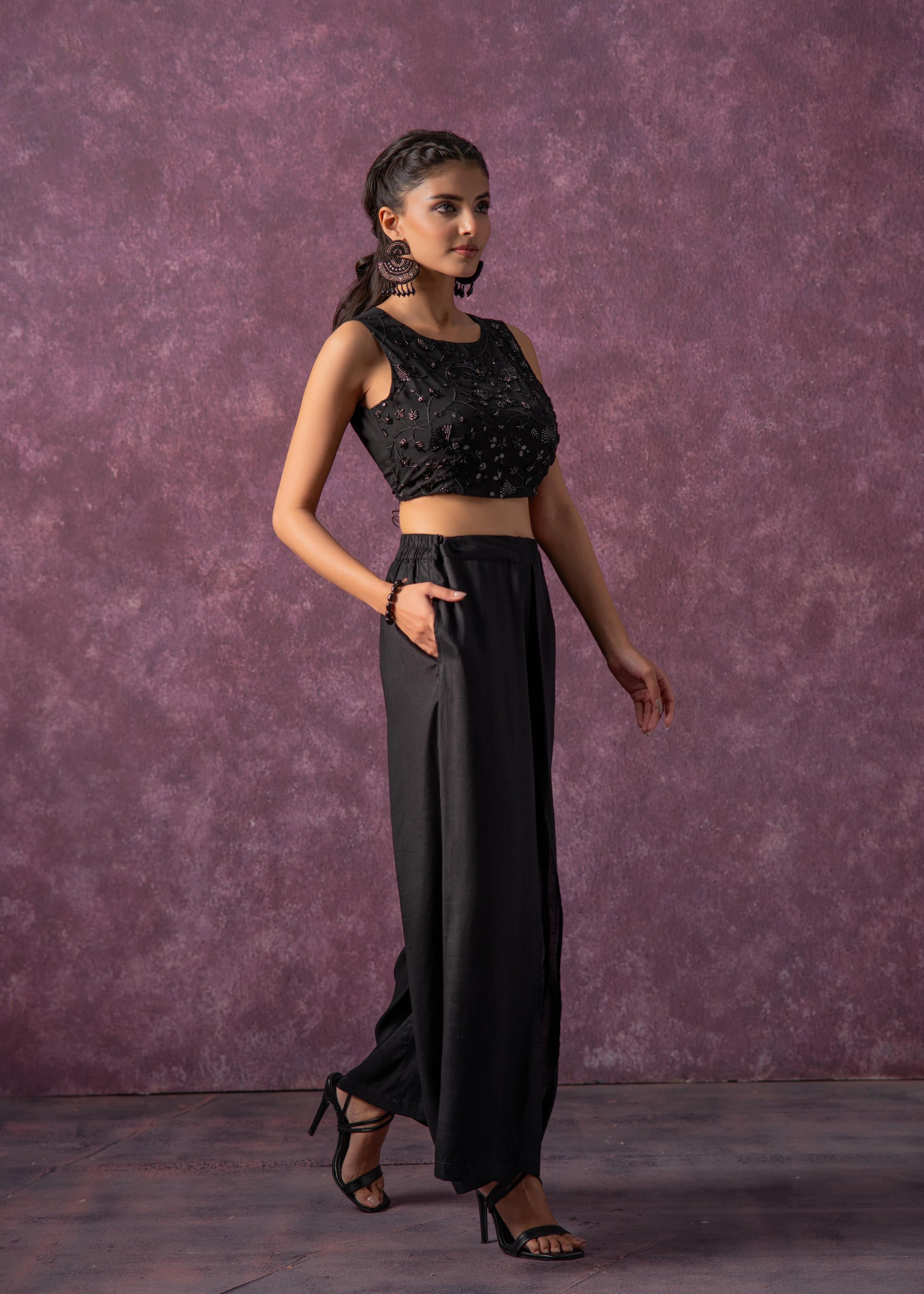 Midnight Muse Embellished Crop Top