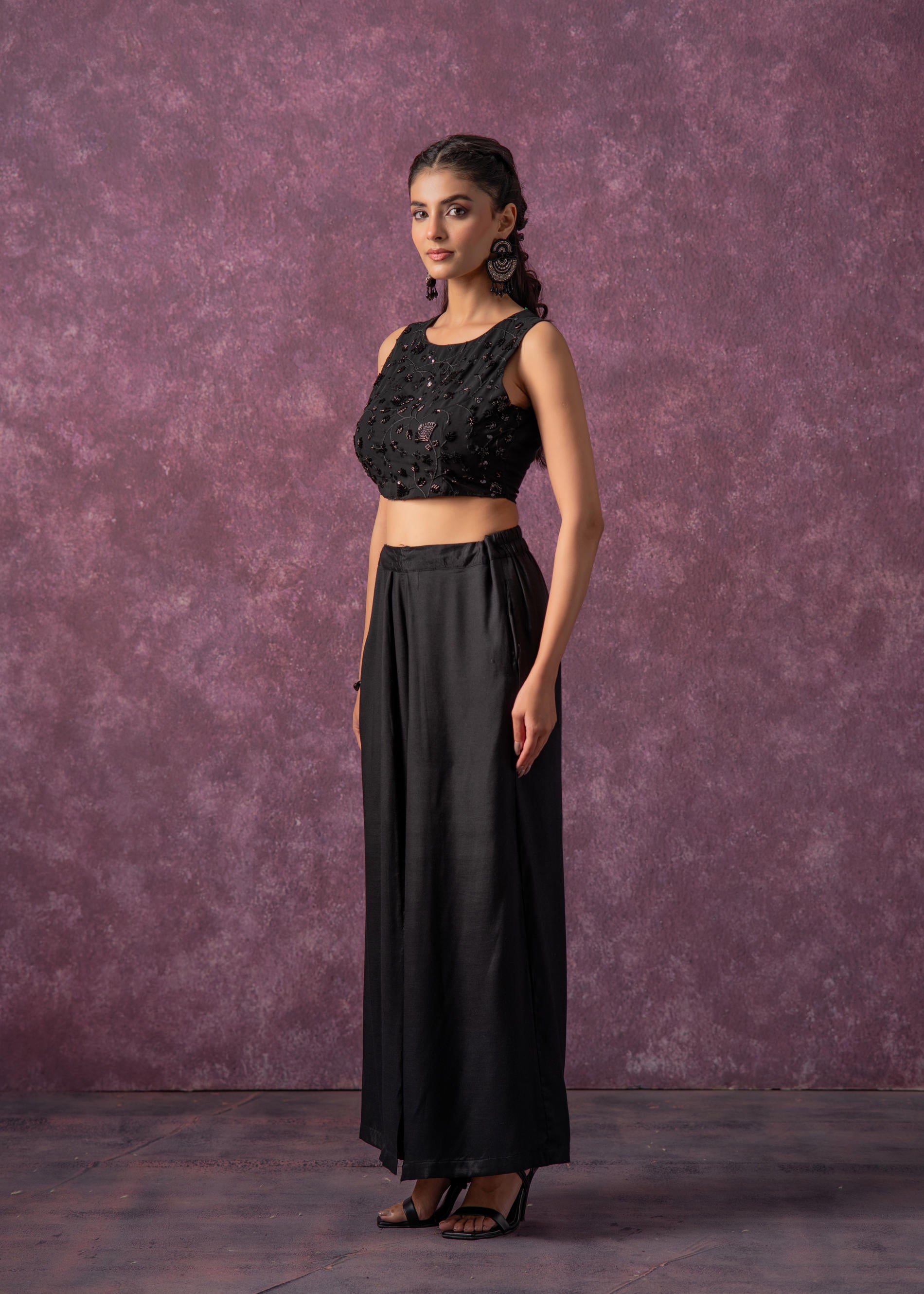 Midnight Muse Embellished Crop Top