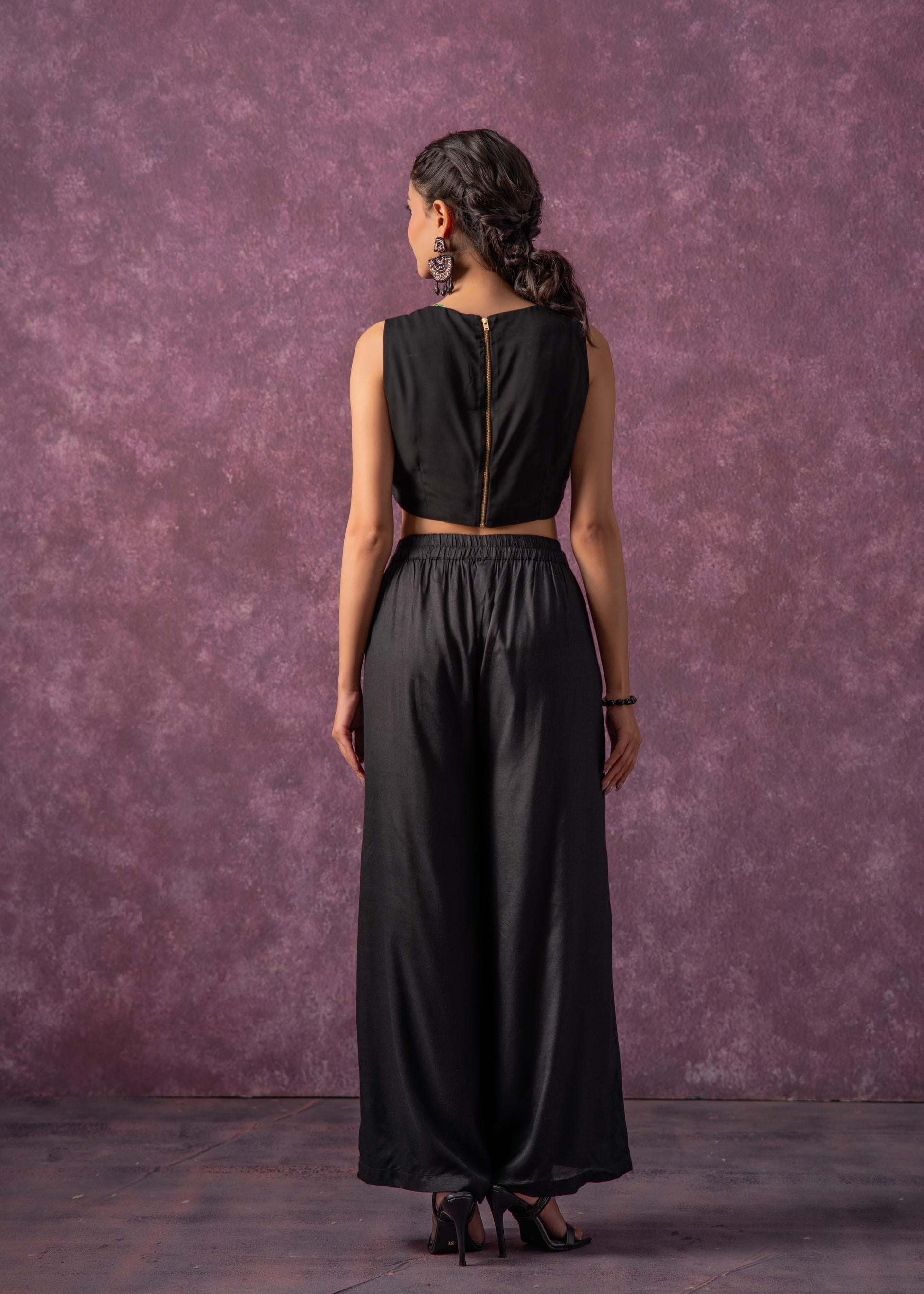 Midnight Muse Embellished Crop Top