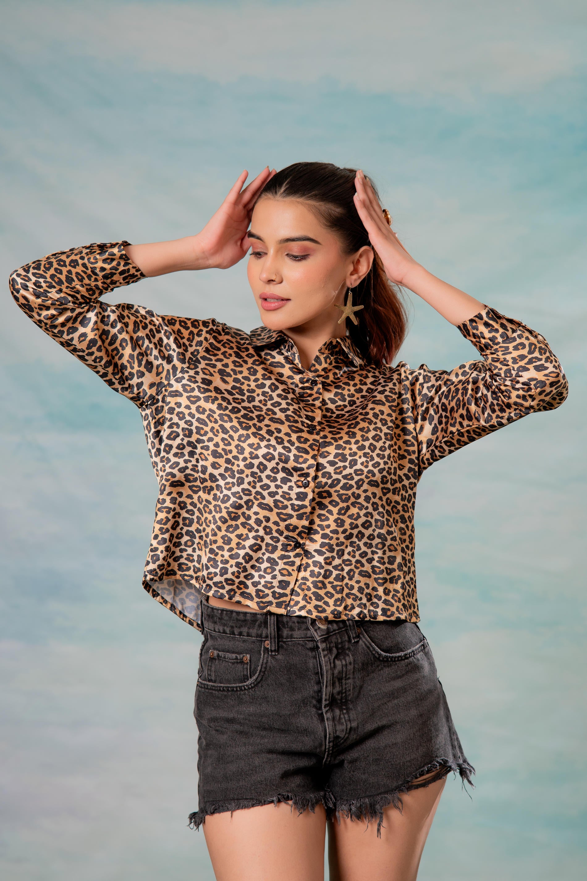 Lamora Leopard Print Button-Down Shirt