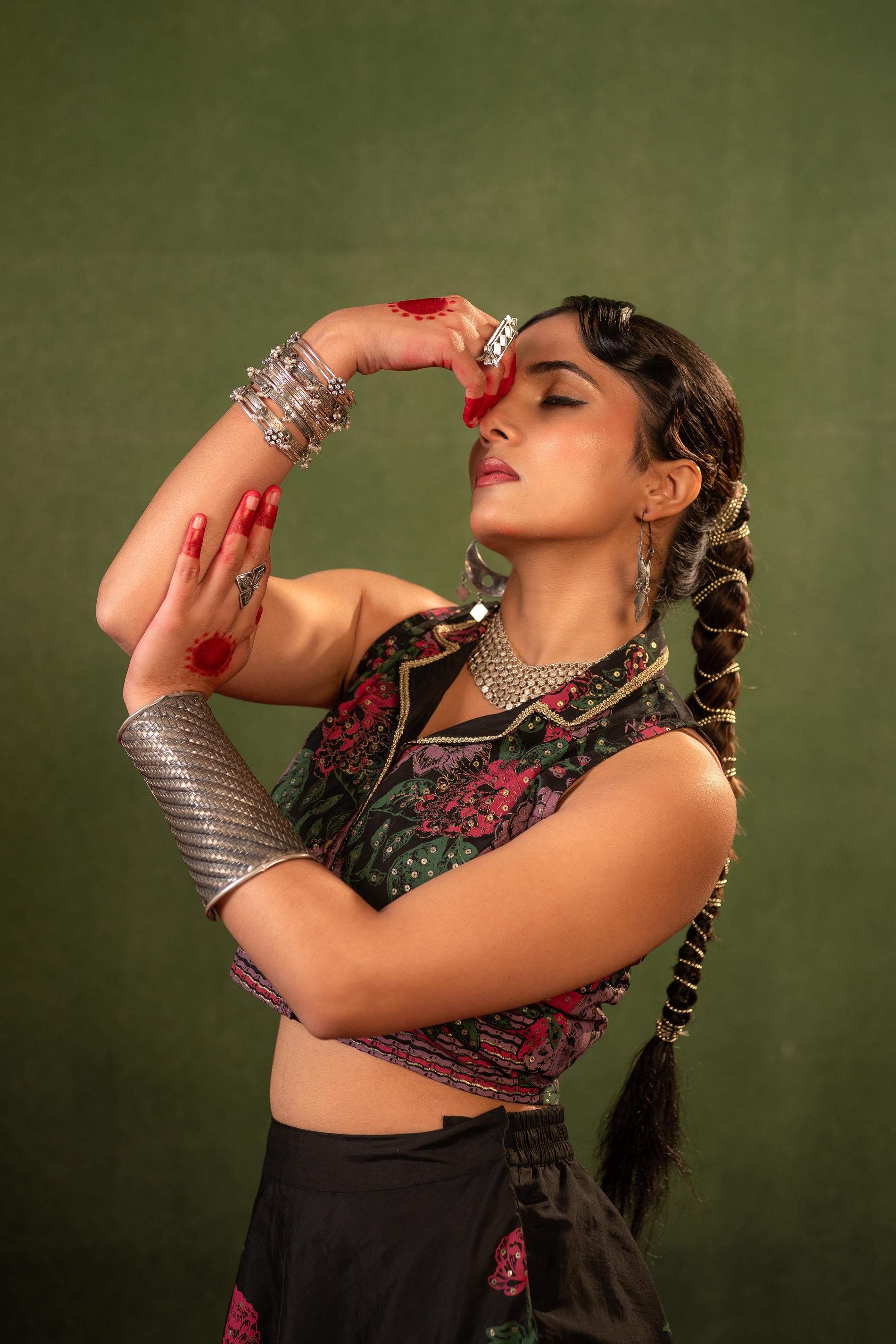 Contemporary Printed Top Skirt Set