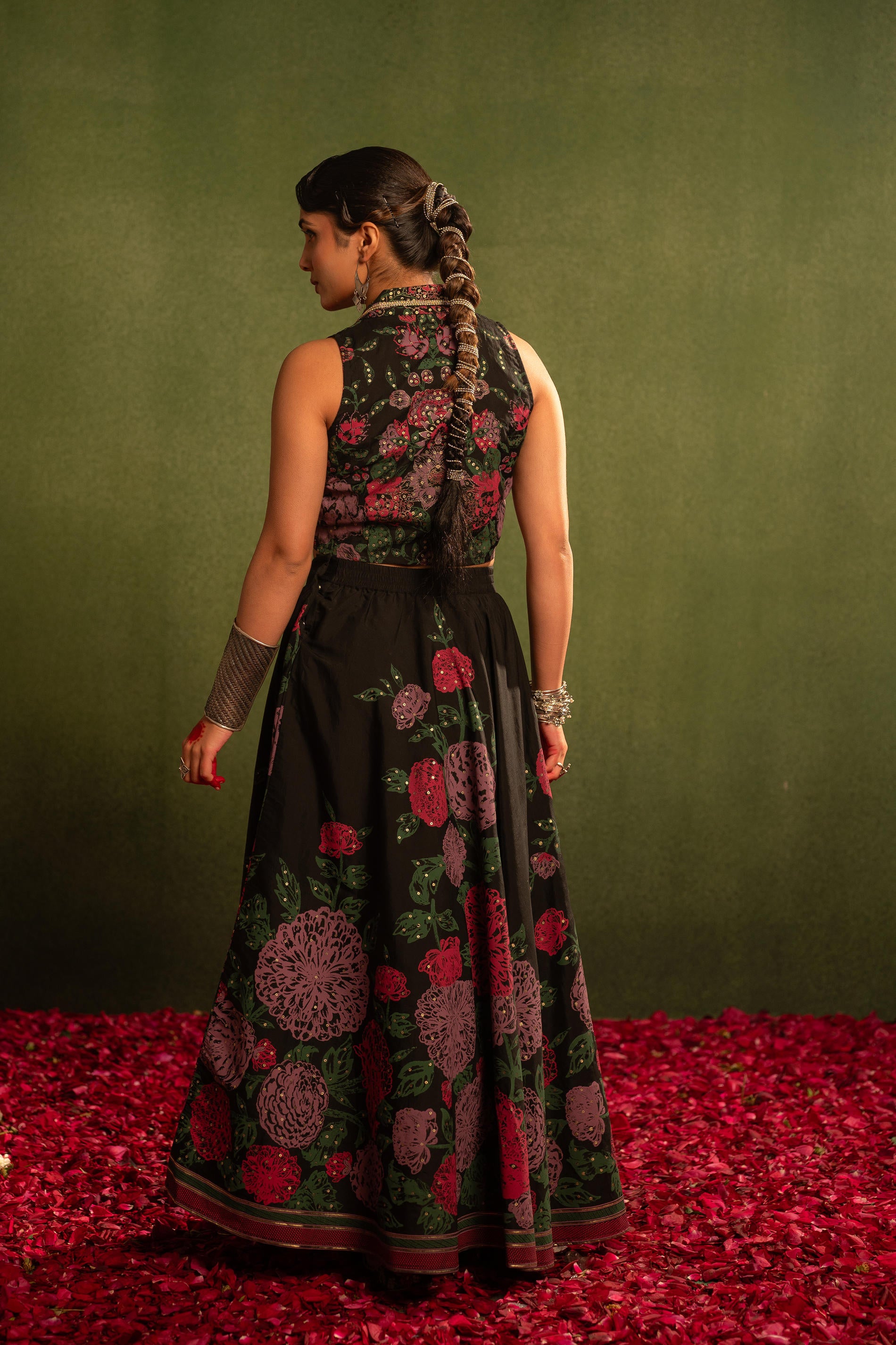 Contemporary Printed Top Skirt Set