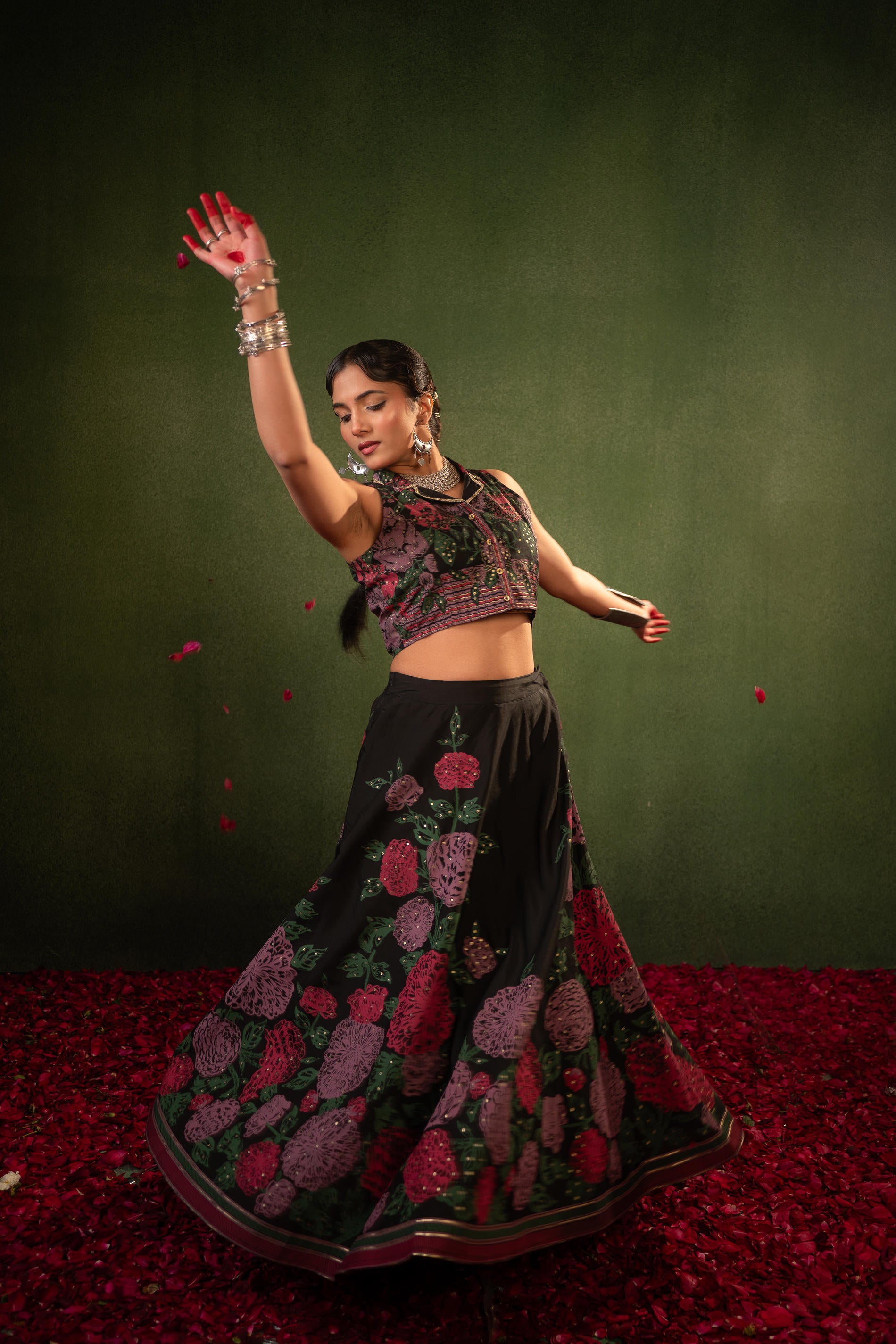 Contemporary Printed Top Skirt Set