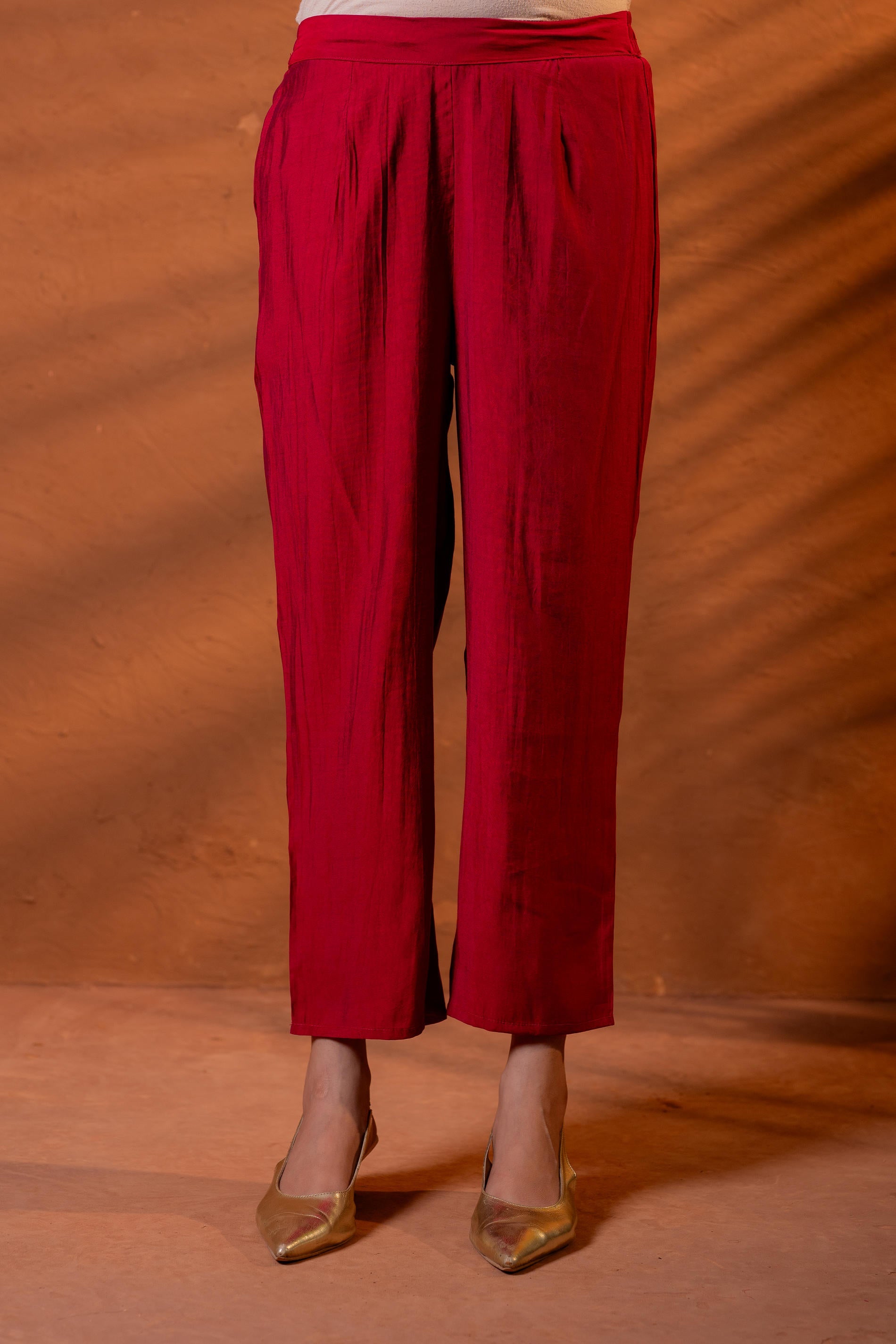 Fuchsia, Zari Embroidered Straight Kurta Set with Floral printed Dupatta