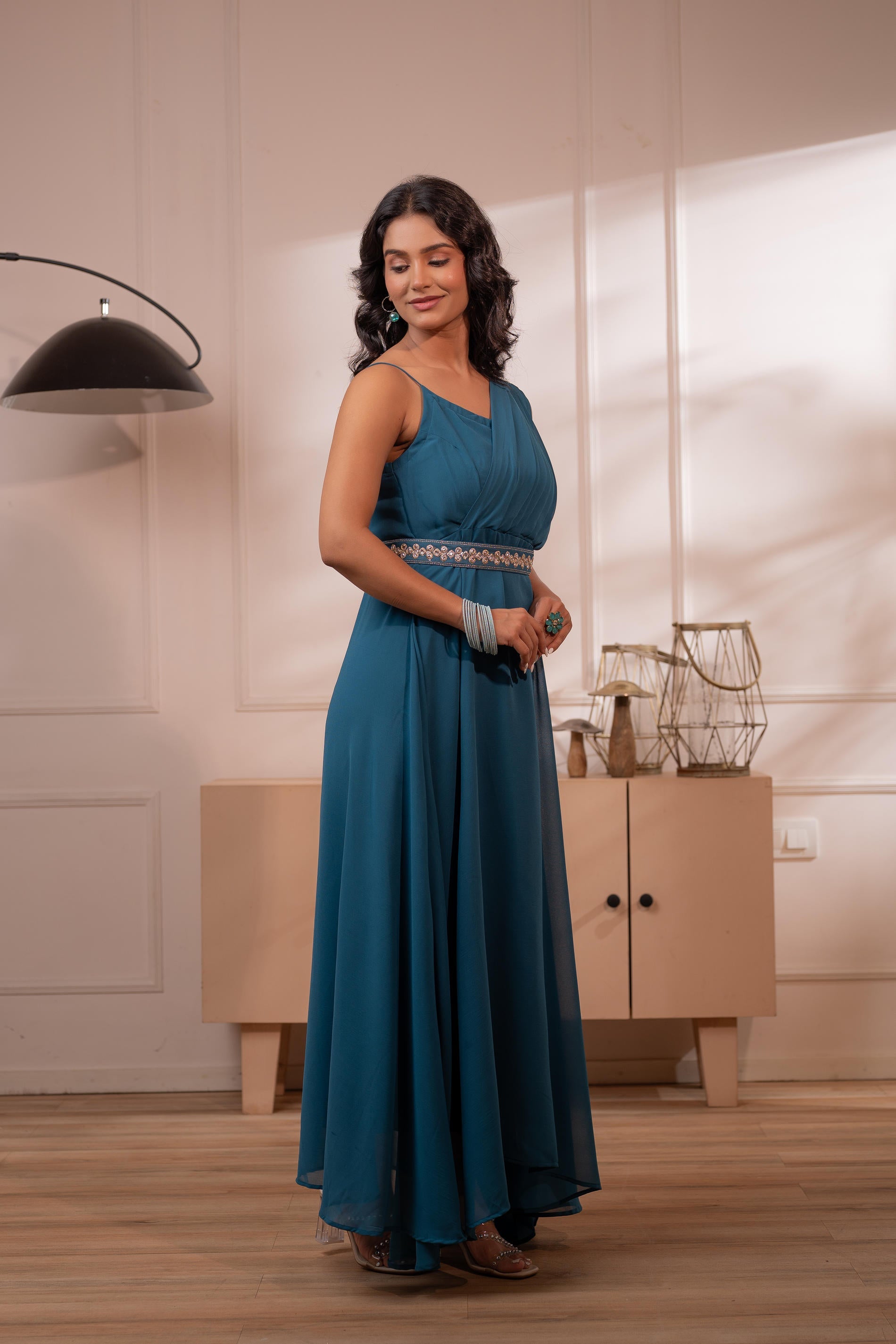 Ocean Whispers One-Shoulder Gown