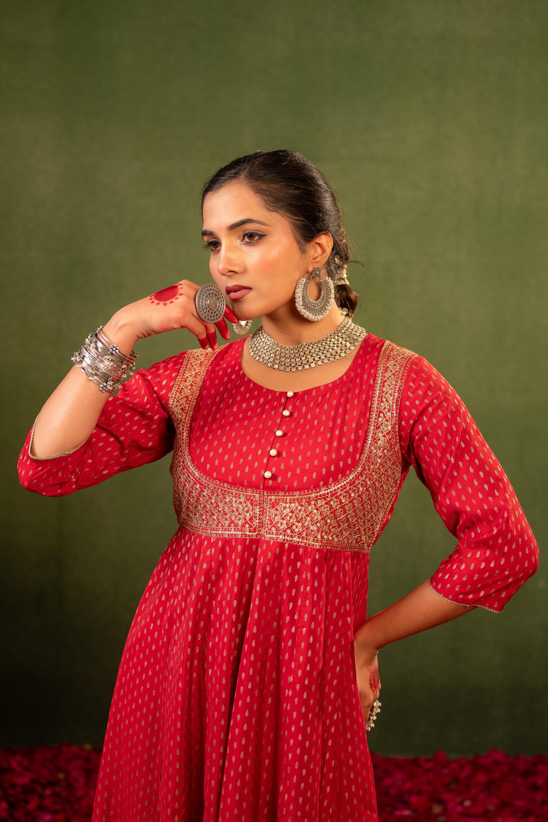Gulnaar Riwaayat Maroon Anarkali Dress
