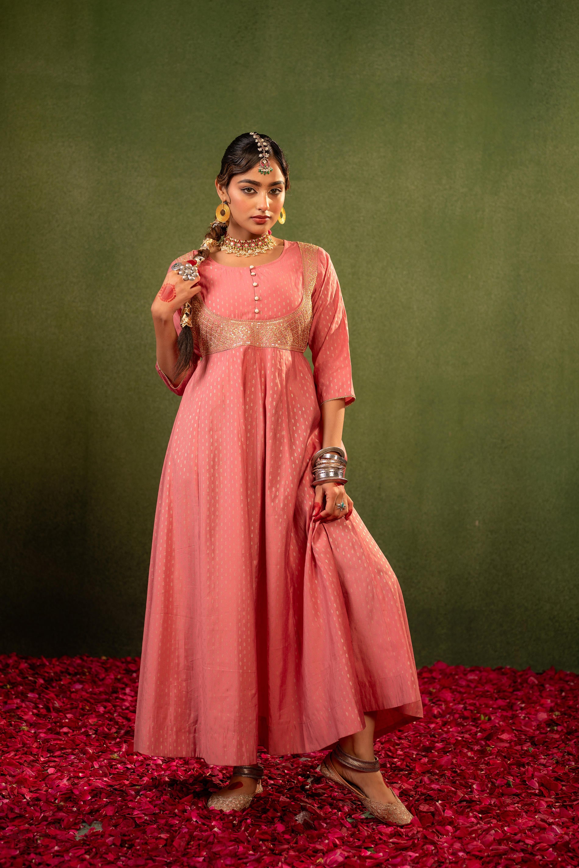 Gulnaar Riwaayat Pink Anarkali Dress