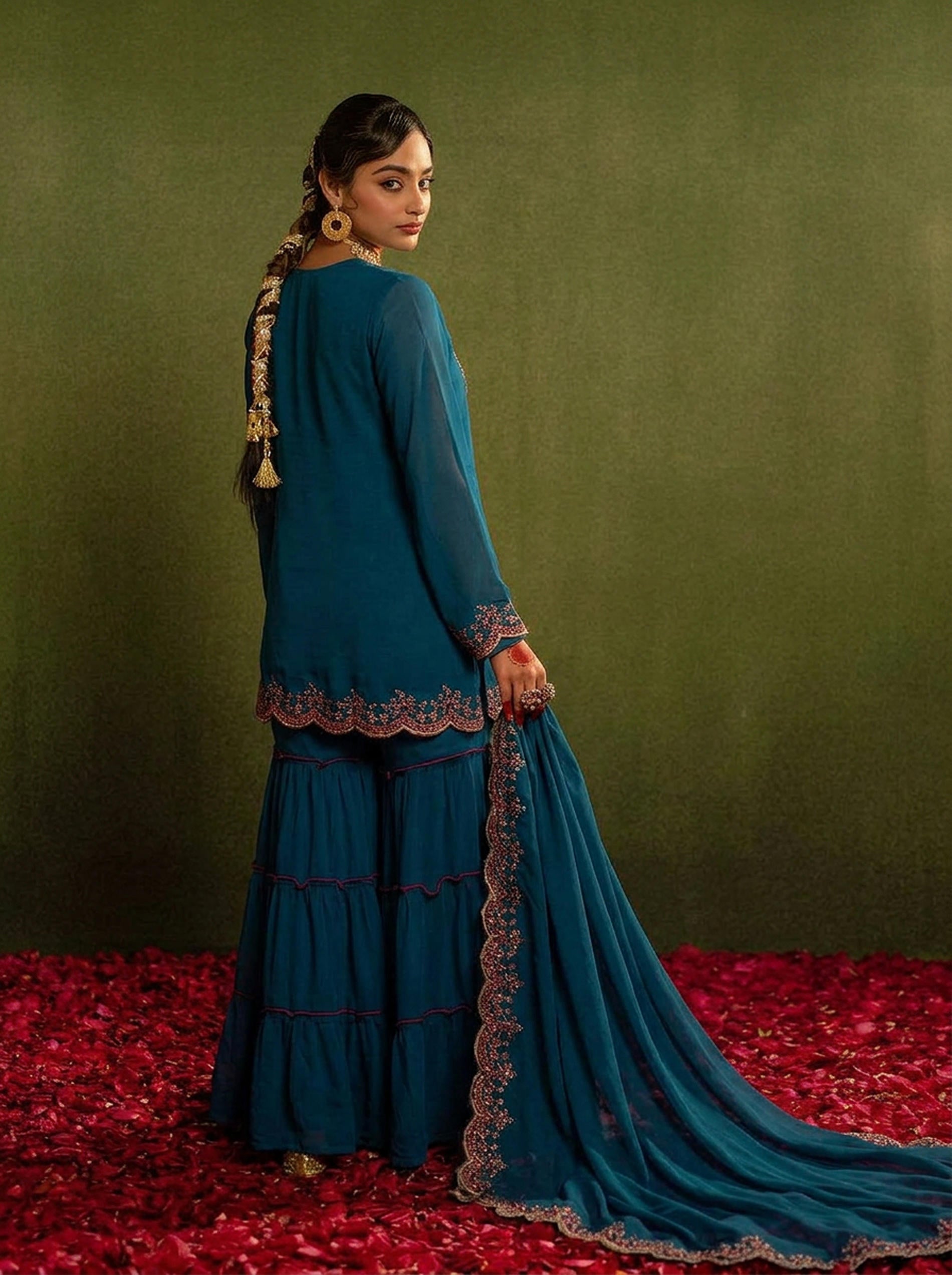 Midnight Blue Royal Embroidered Suit Set