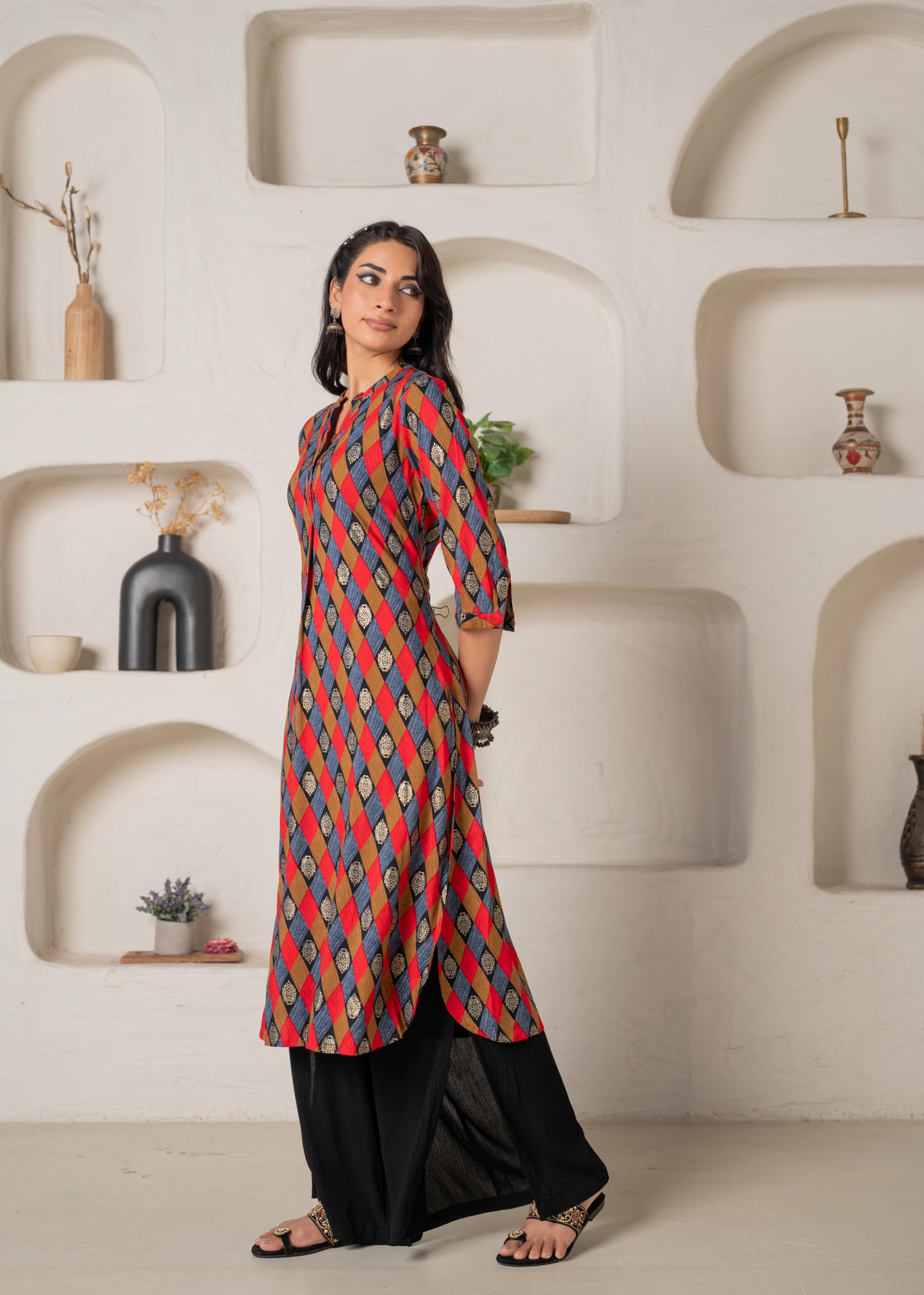 Geometric Printed Straight Kurta