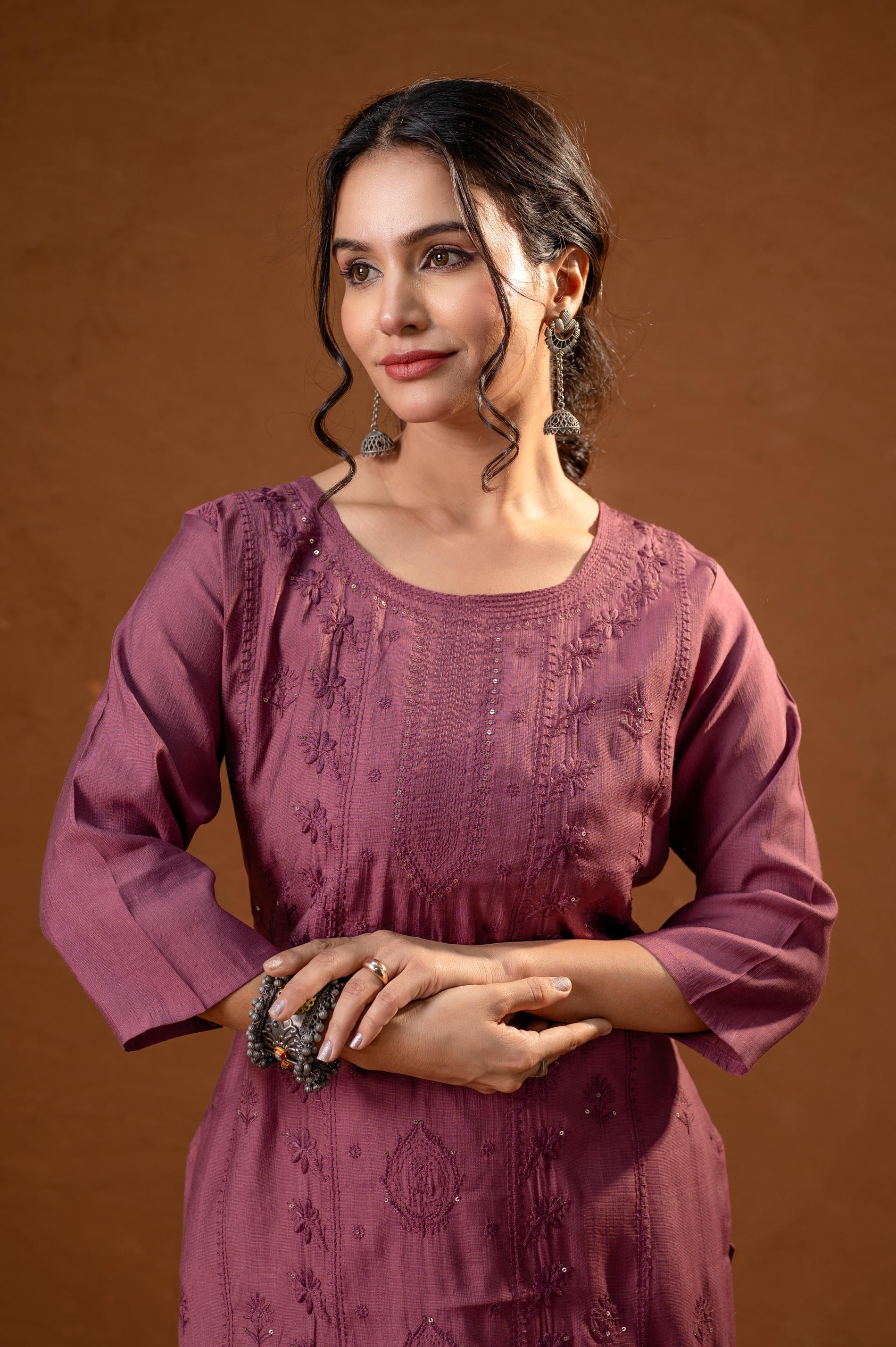 DustyPink Embroidered Kurta