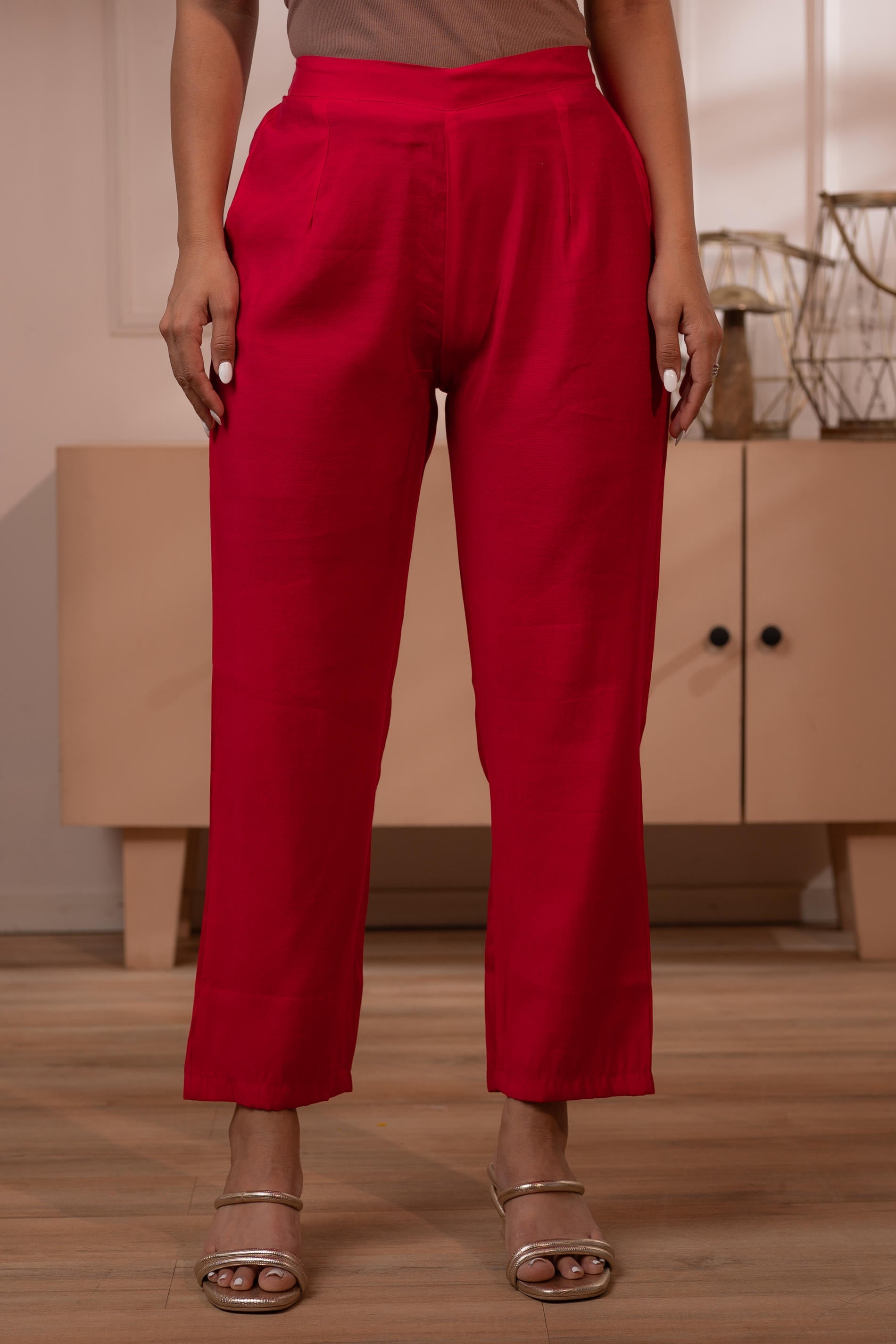 Fuchsia Solid Embroidered Straight Kurta Pant and Dupatta Set with Thread Work