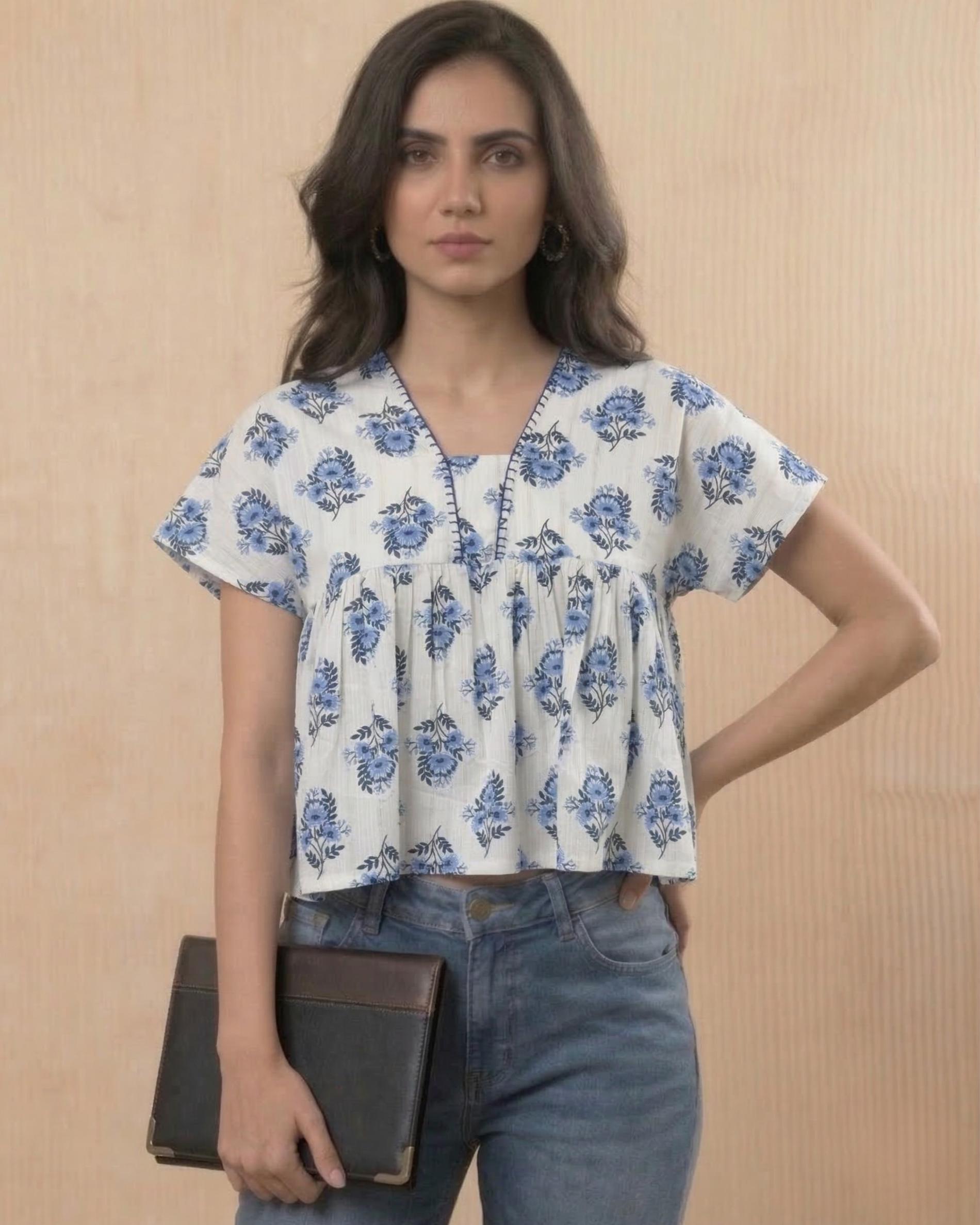 White Breeze Boxy Crop Top