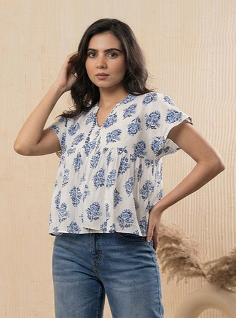 White Breeze Boxy Crop Top