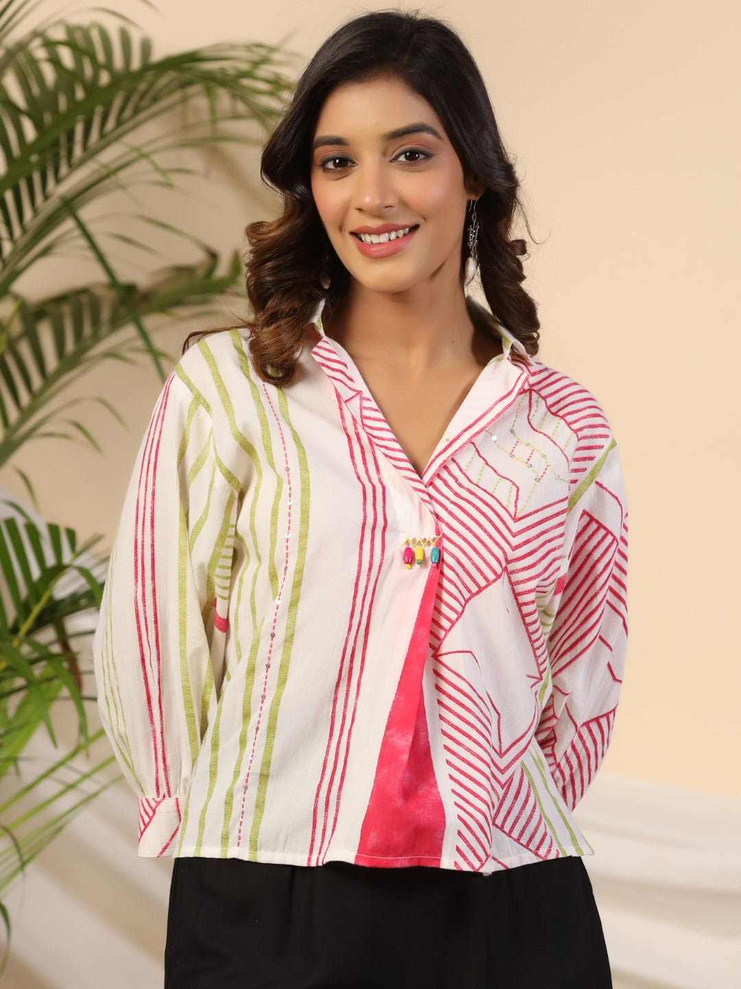 Juniper Women Multi-Coloured Cotton Cambric Printed Tunic