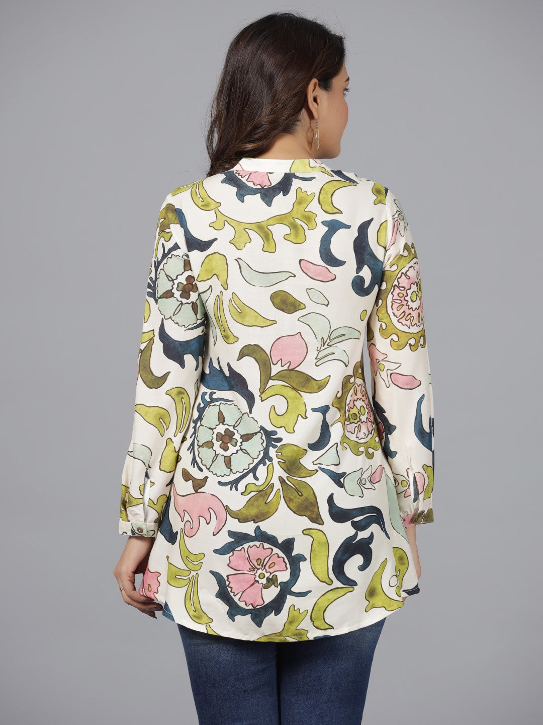 Juniper The Digitopia Multi-color Abstract Printed Rayon Tunic