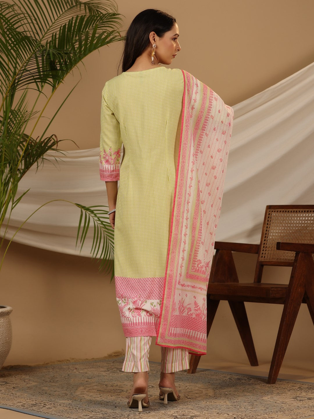 Juniper Multi-Colour Floral Printed Rayon Kurta & Pant Dupatta Set With Beads & Sequins Work