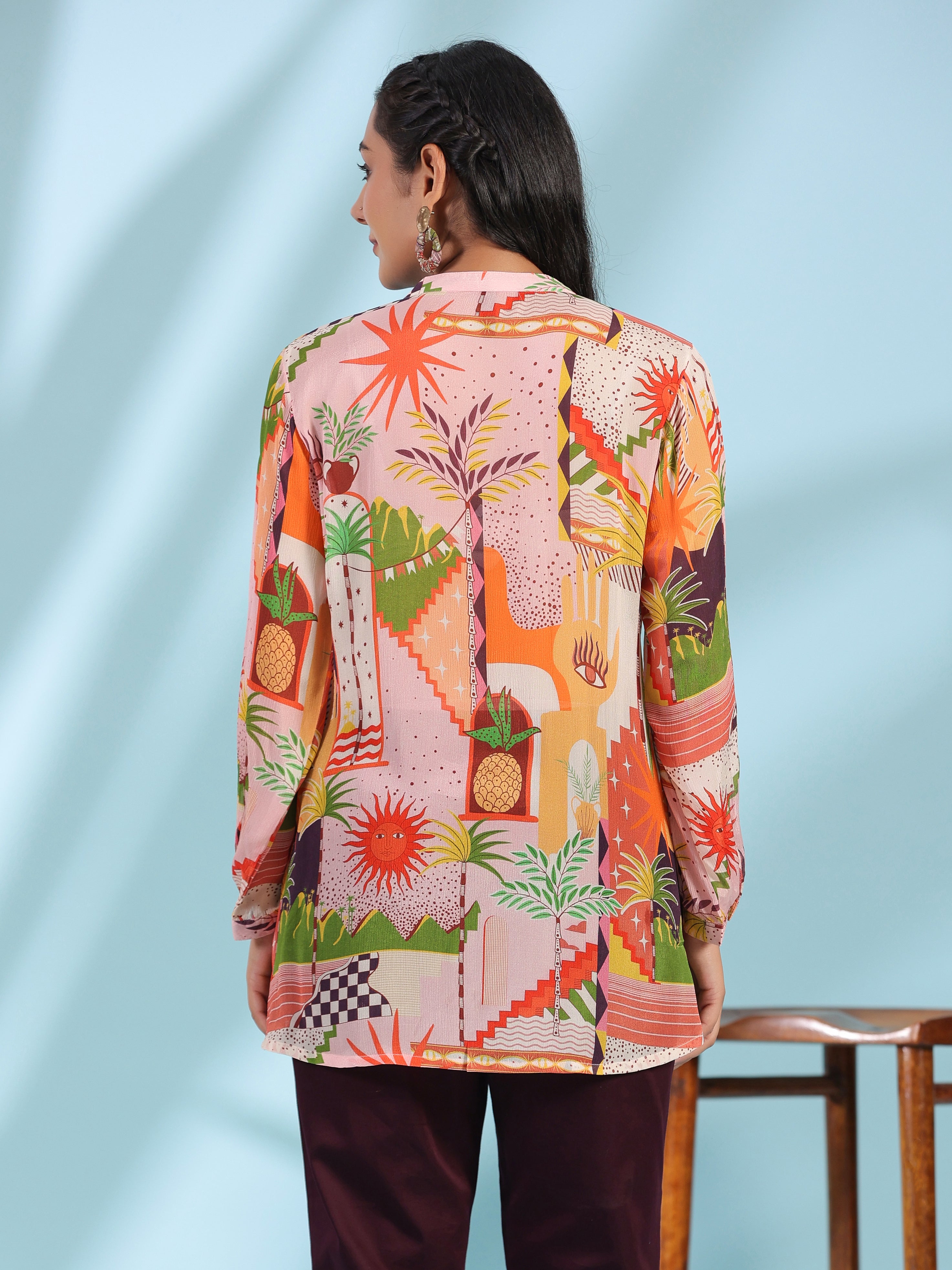 Juniper The Digitopia Multi-Color Abstract Printed Viscose Chinnon