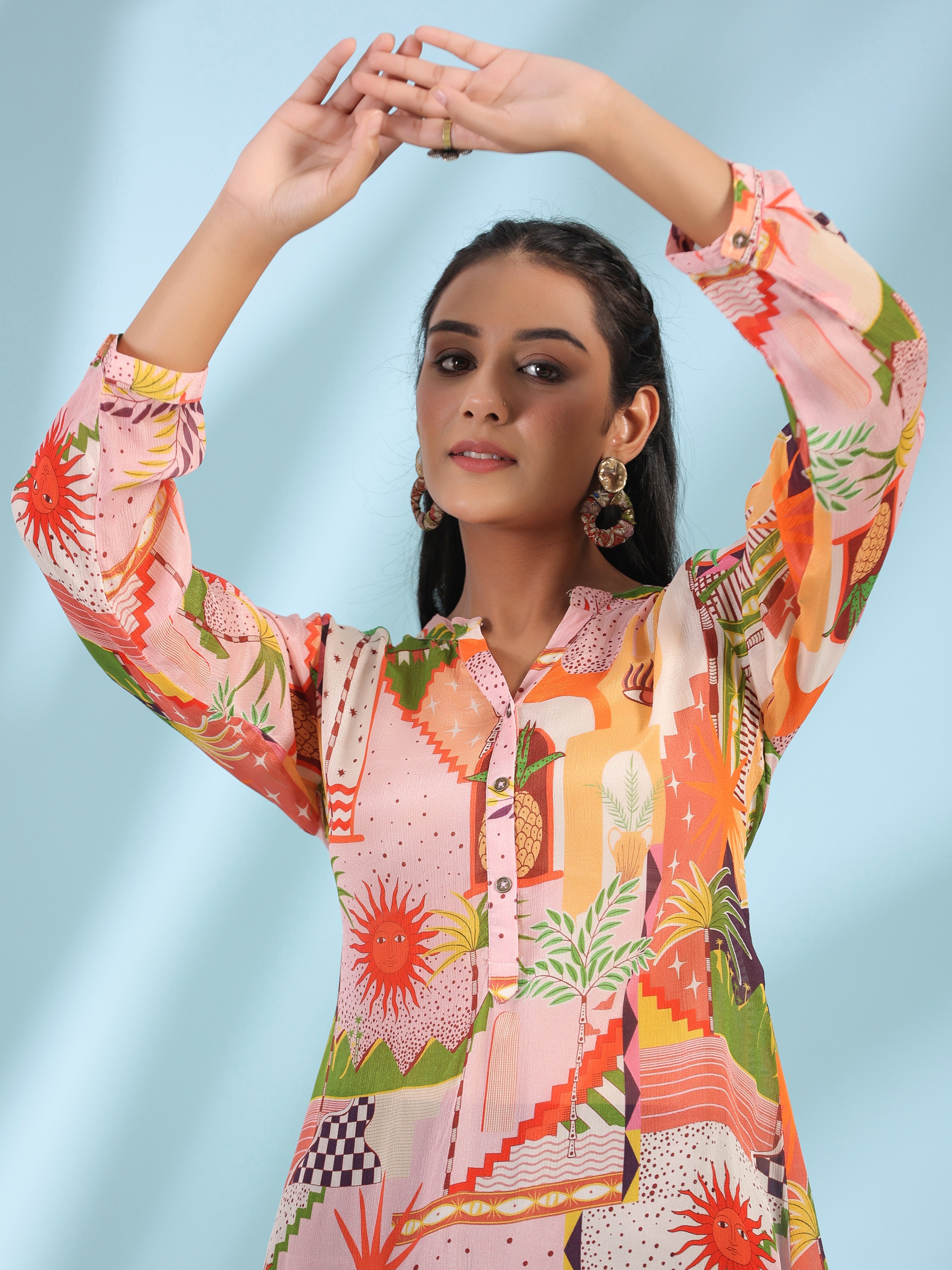 Juniper The Digitopia Multi-Color Abstract Printed Viscose Chinnon