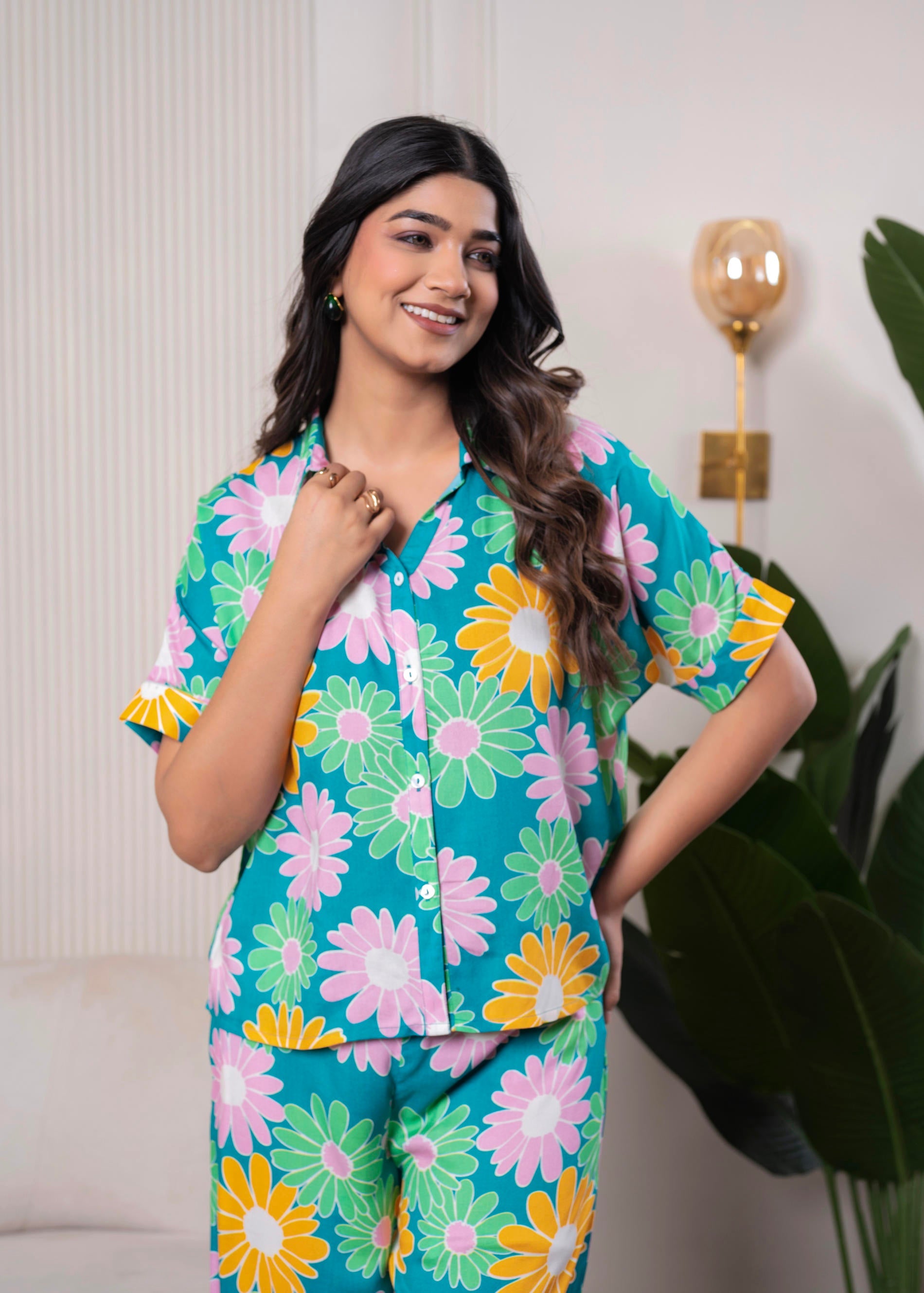 Lamora Tropical Daisy Co-ord Set