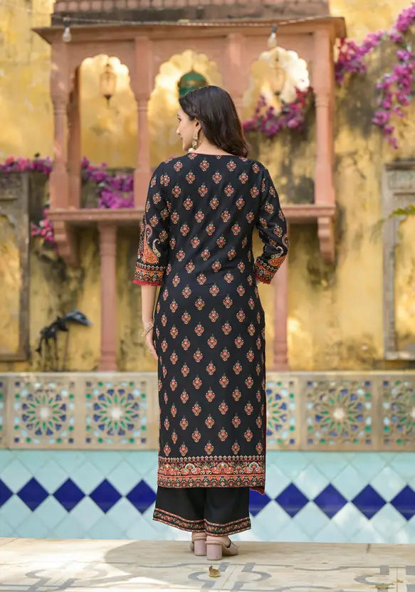 Women Viscose Rayon Kurta Palazzo Dupatta Set