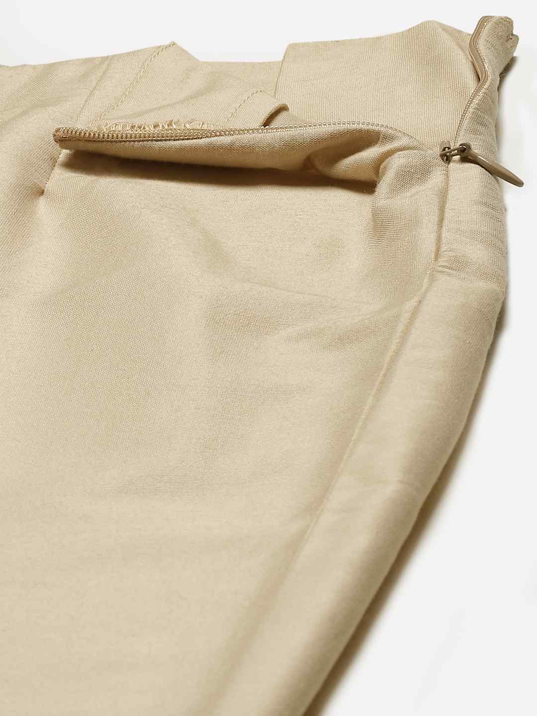 Juniper Sandgrey Poly Silk Solid Straight Pants