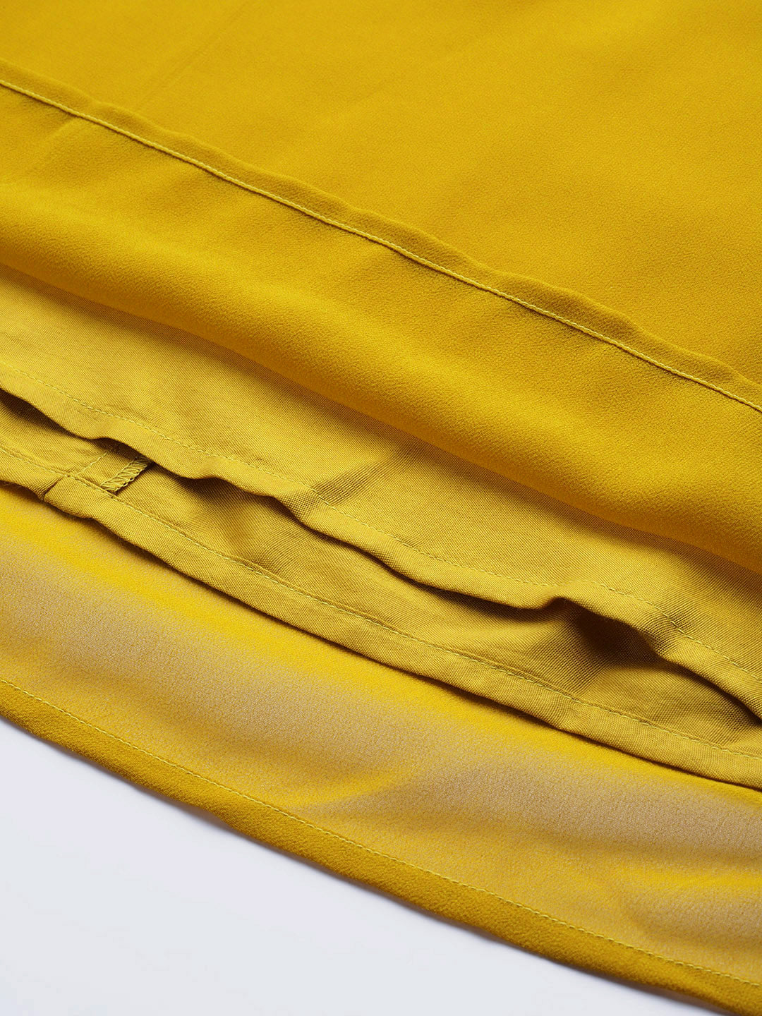Juniper Women`s Mustard Georgette Embroidered A-Line Dress