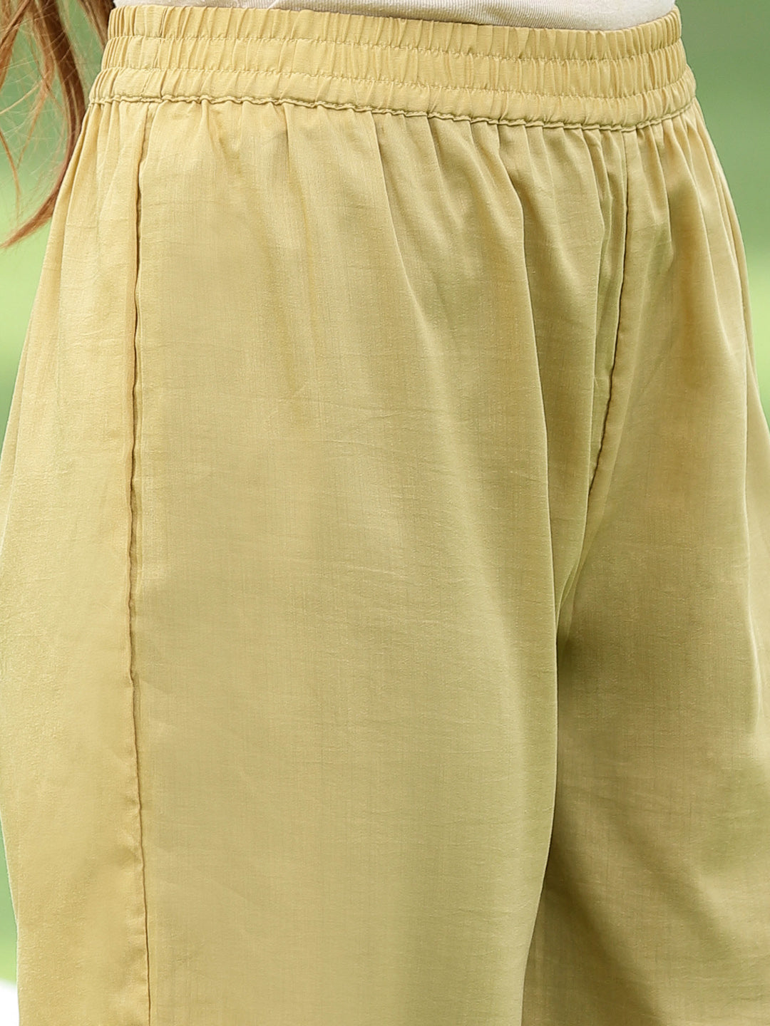 Juniper Mustard Chanderi Printed A-line Kurta Pant Dupatta For Women