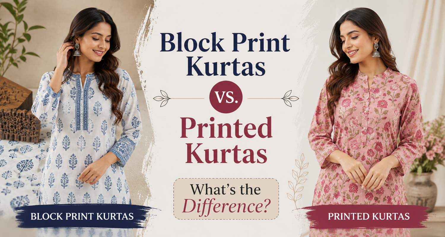 Block Print Kurtas vs. Printed Kurtas