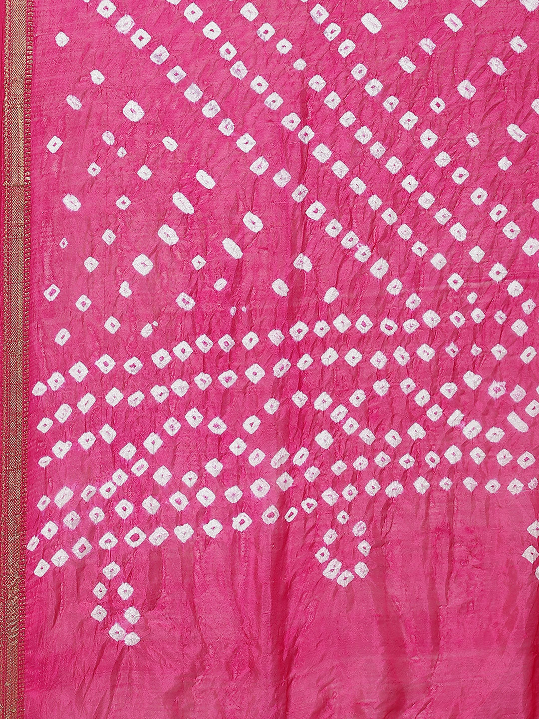 Juniper Fuchsia Bandhani Tie-Dye Shantoon Dupatta For Women