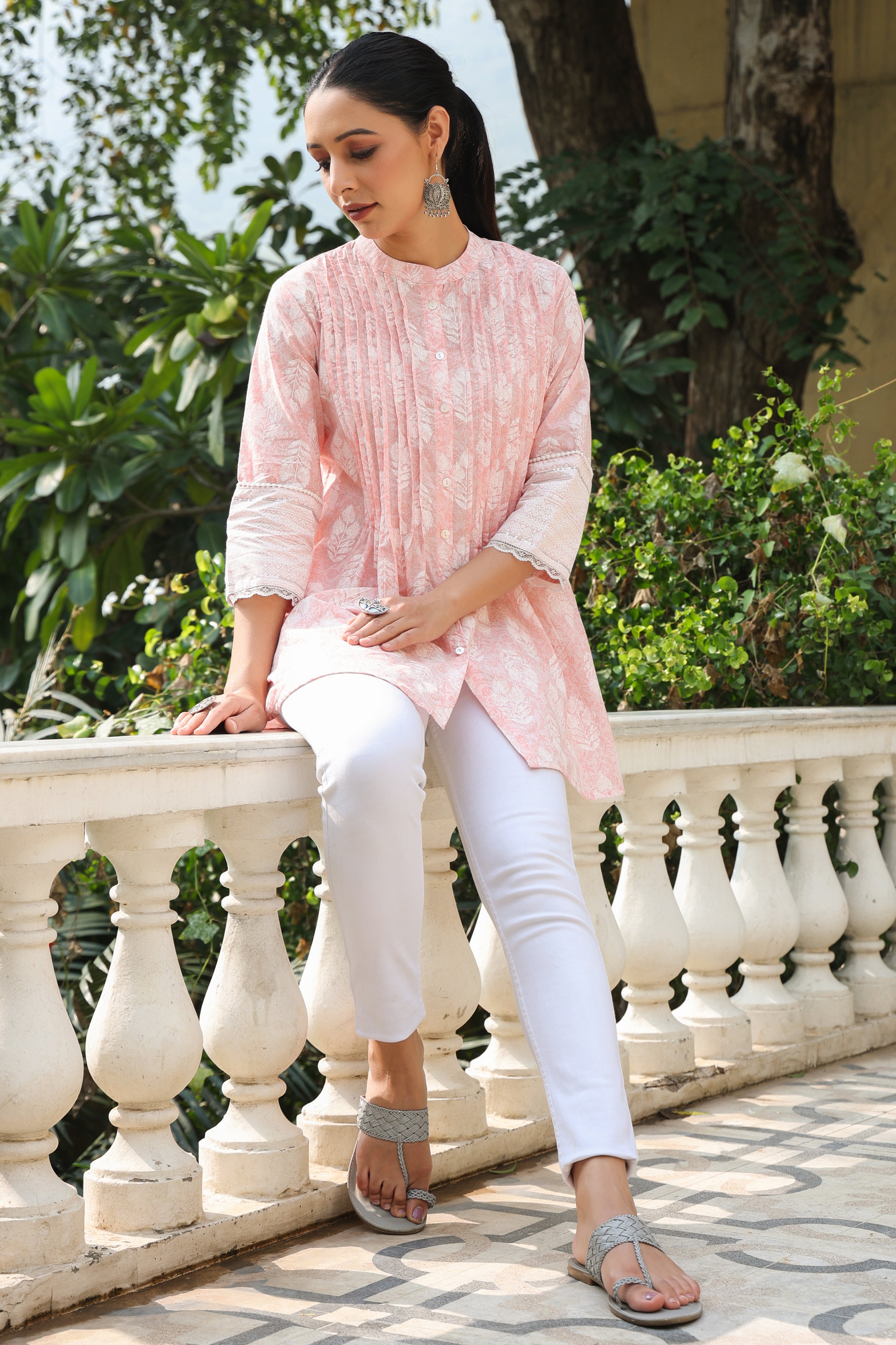 Juniper Lavender Cambric Printed A-Line Tunic