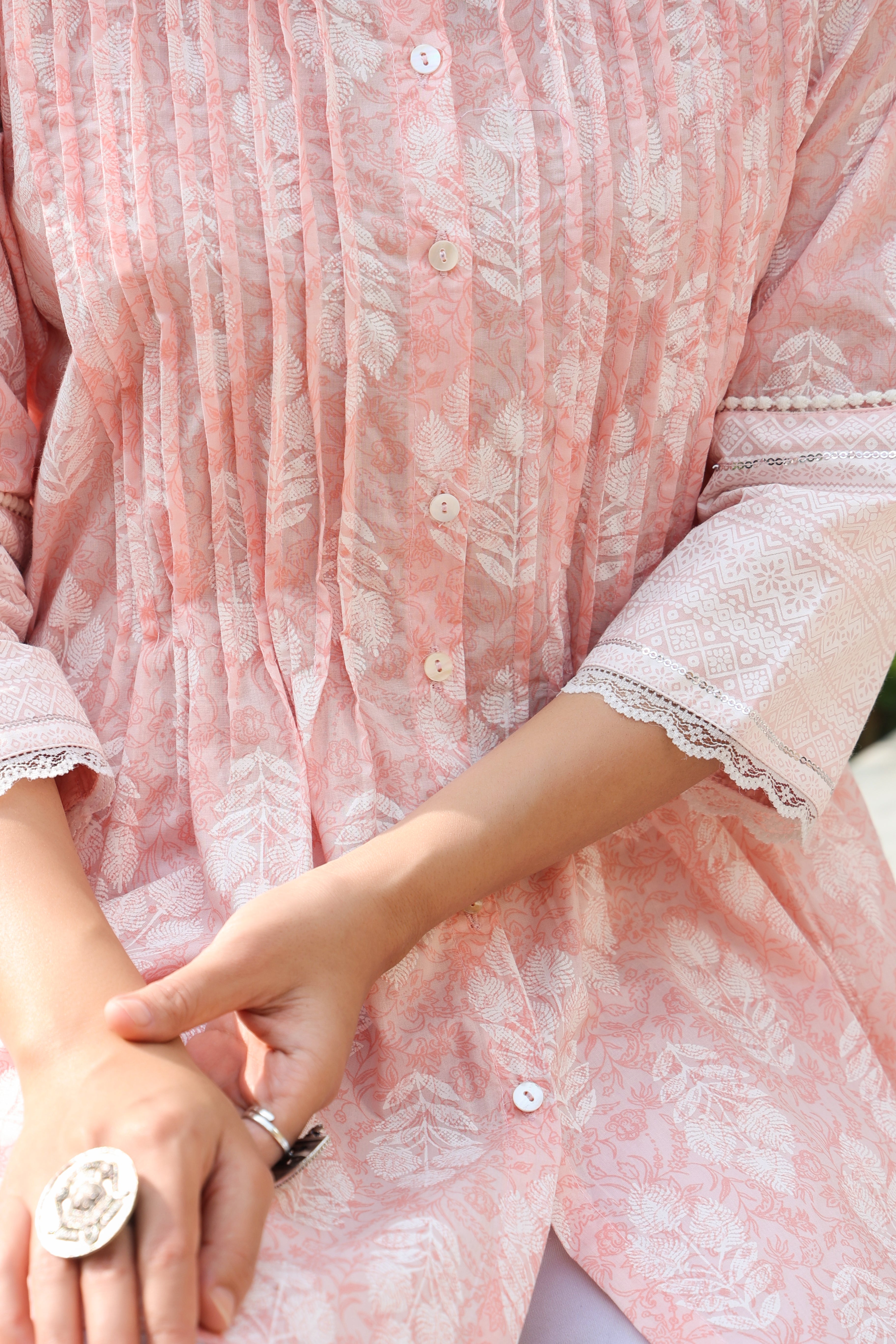 Juniper Lavender Cambric Printed A-Line Tunic