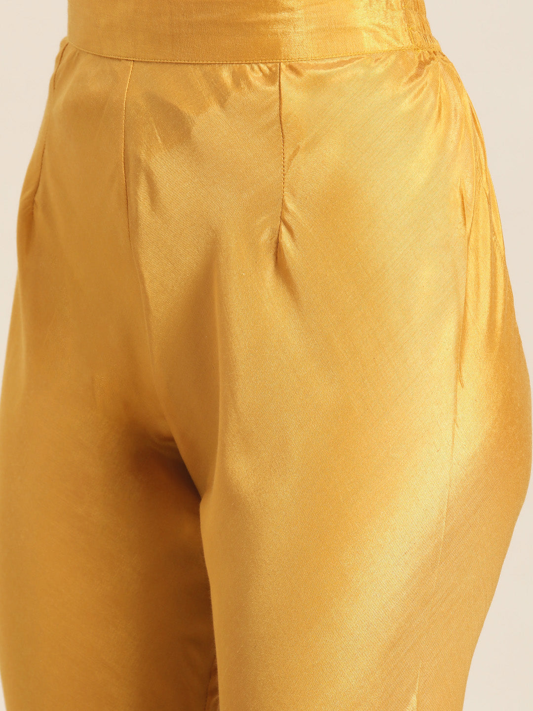 Juniper Yellow Ethnic Motif Printed Georgette Kurta Churidar & Chiffon Dupatta Set With Lace Work