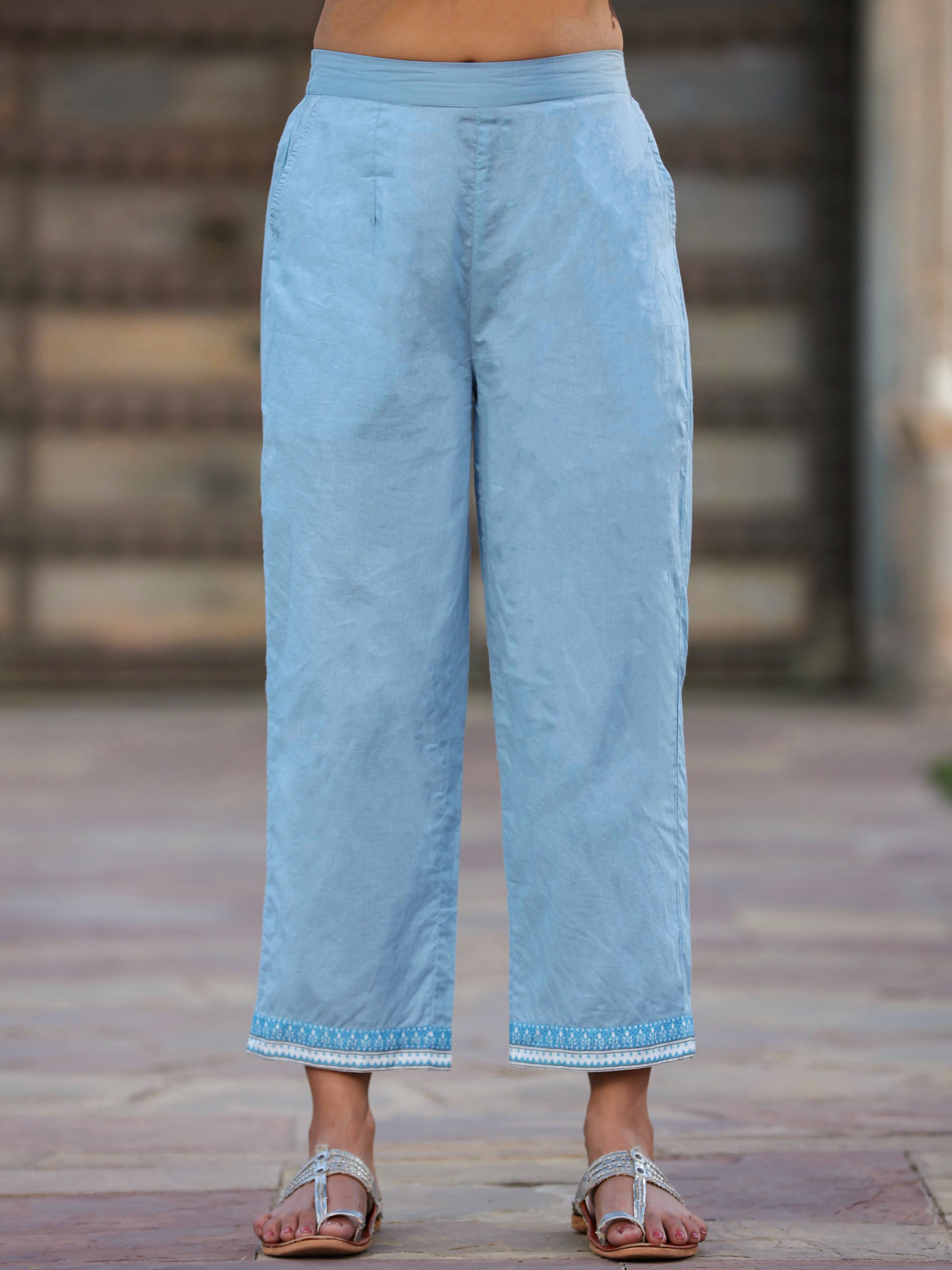 Juniper White Floral Printed Cotton Voile Kurta Pants & Dupatta Set With Sequins Work